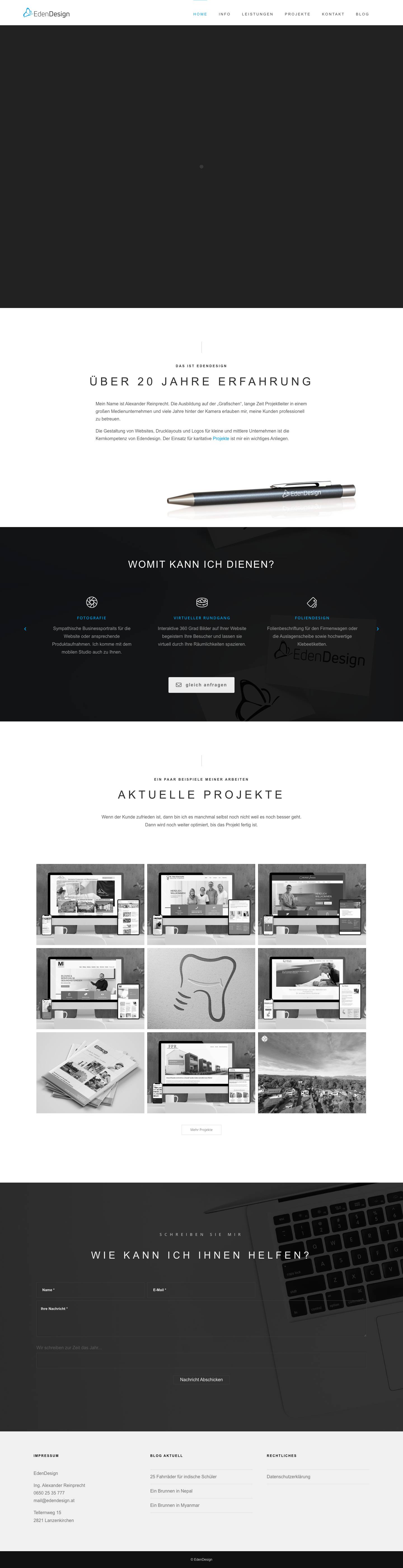 EdenDesign – Web Print Foto – Webdesign, Printdesign, Fotografie - Full Screenshot