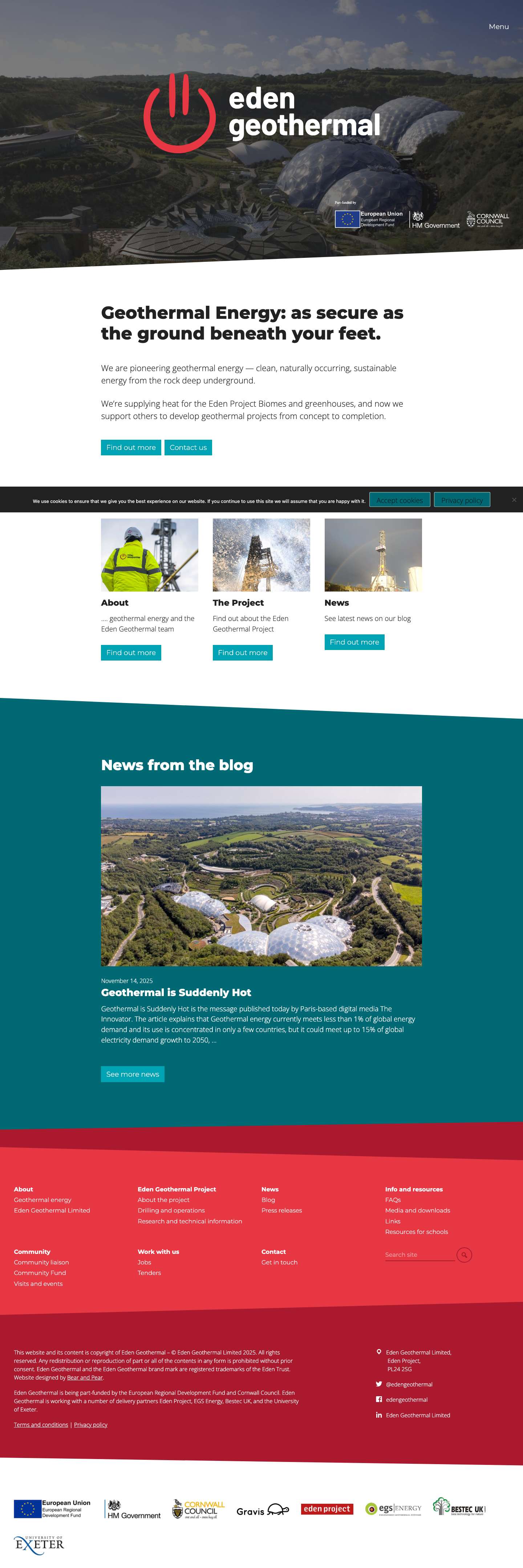 Eden Geothermal – Unlocking the energy from the rocks beneath our feet - Full Screenshot