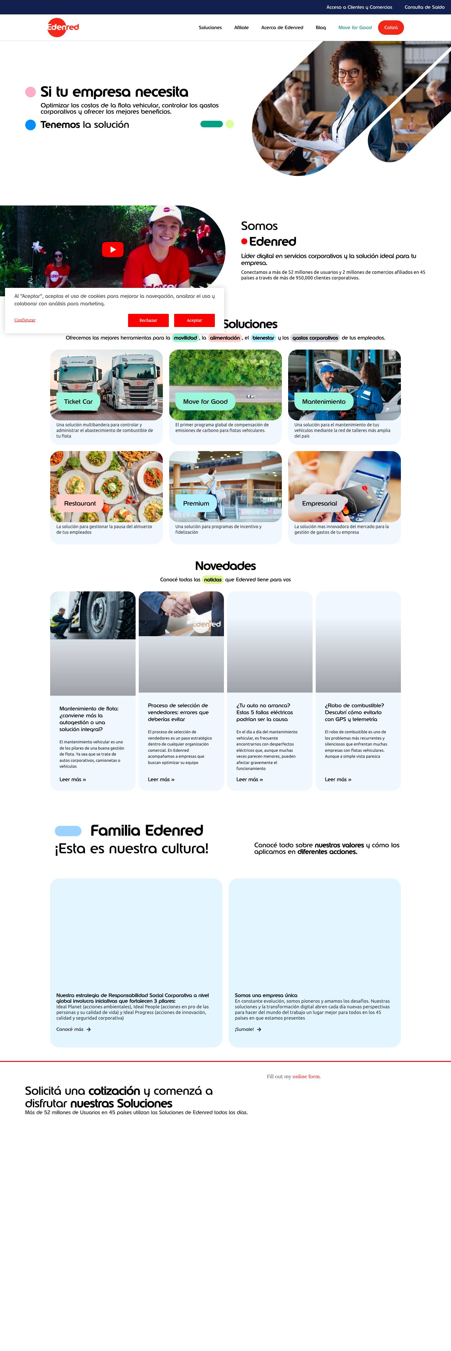 Edenred Argentina - Líder digital en servicios corporativos - Full Screenshot