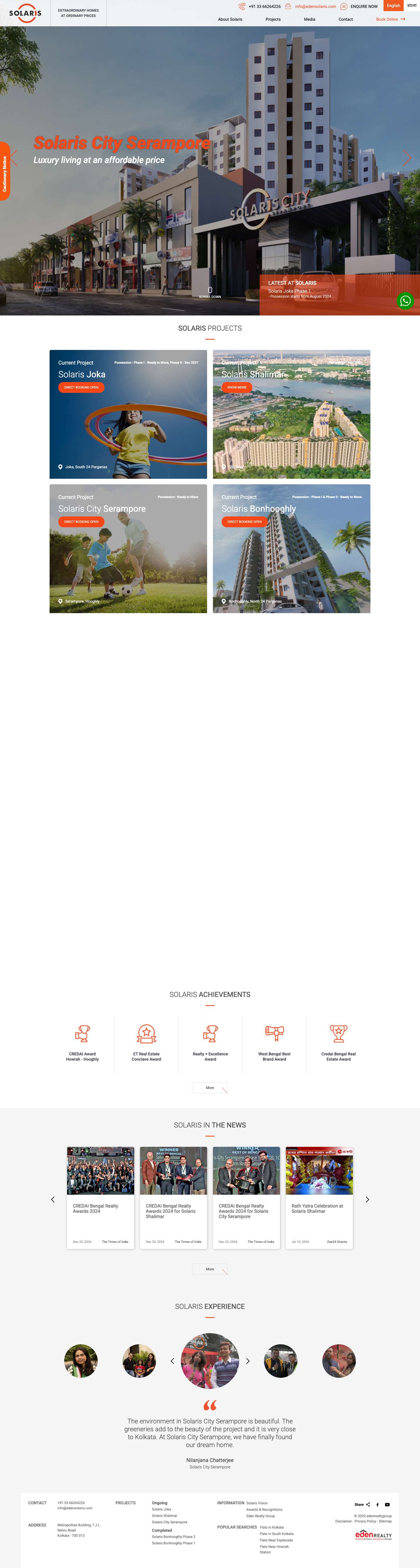 Solaris | Affordable Flats by Eden Realty Group - Full Screenshot