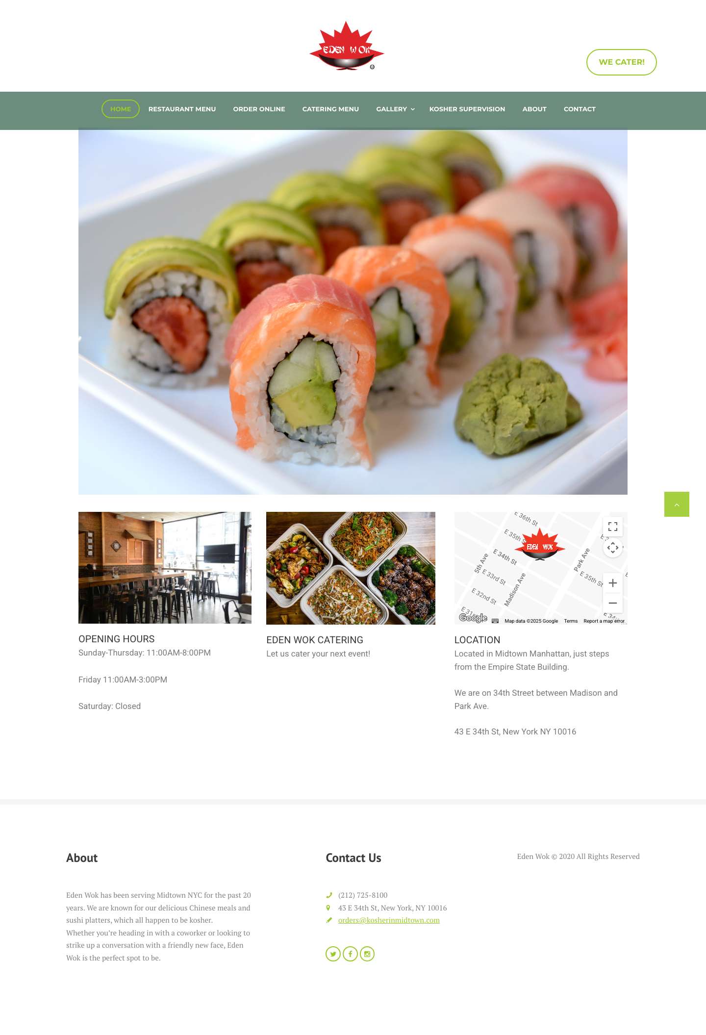 Eden Wok - Kosher Chinese Cuisine & Sushi New York, NY - Full Screenshot