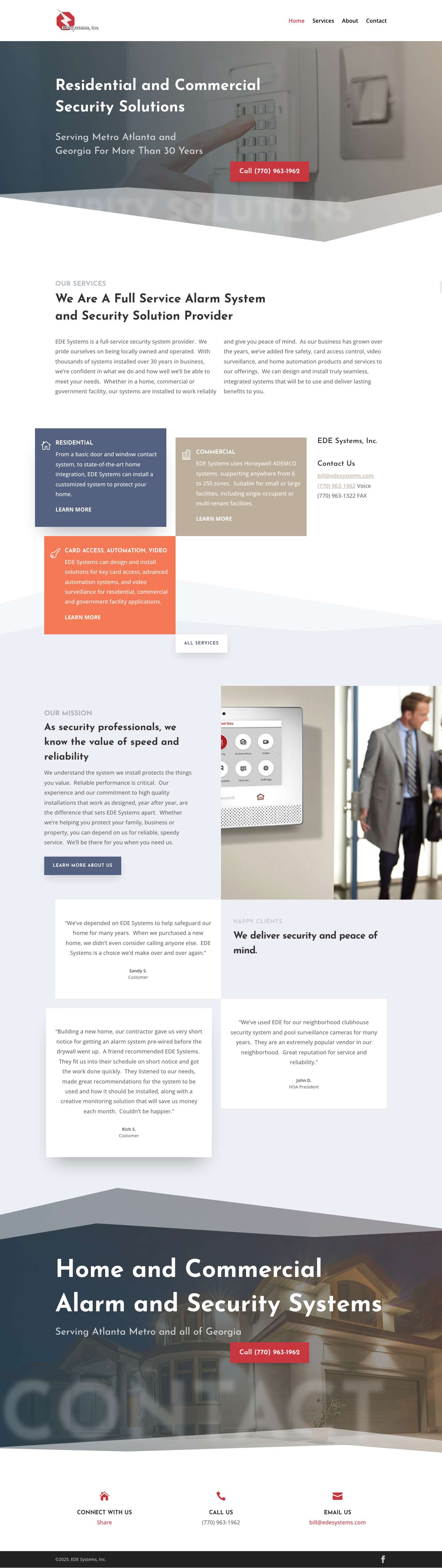 EDE Systems | Metro Atlanta and Georgia's Residential and Commercial Security Solution Provider - Full Screenshot