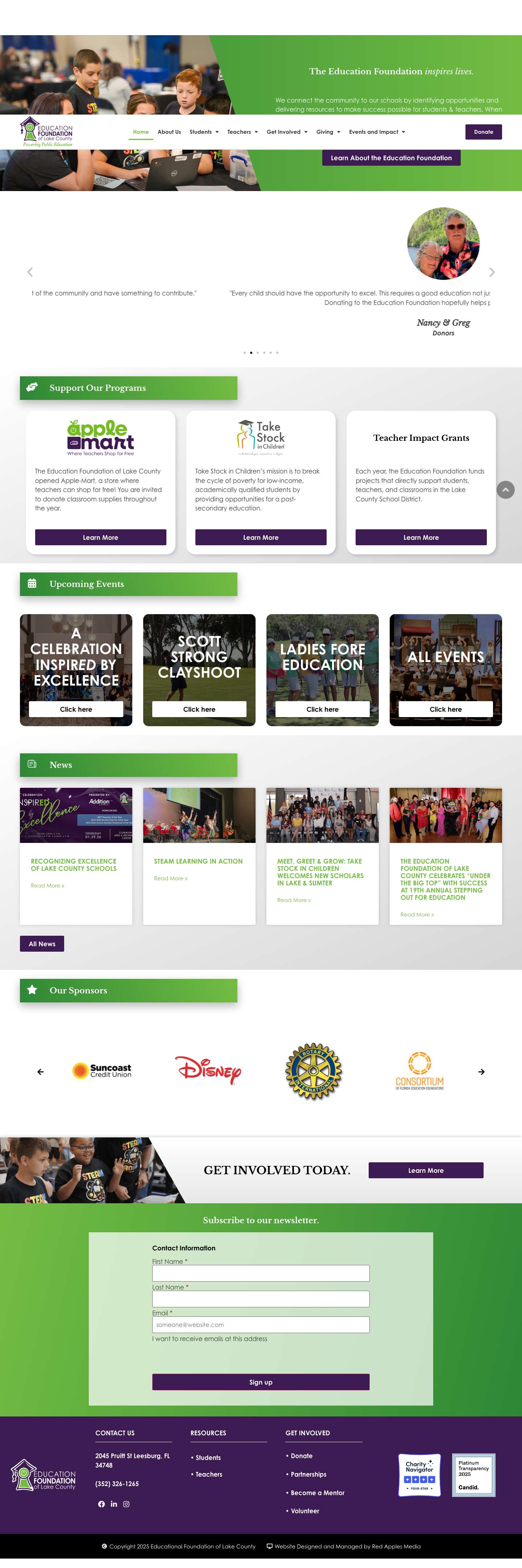 Home - Education Foundation of Lake County, Inc. - Full Screenshot