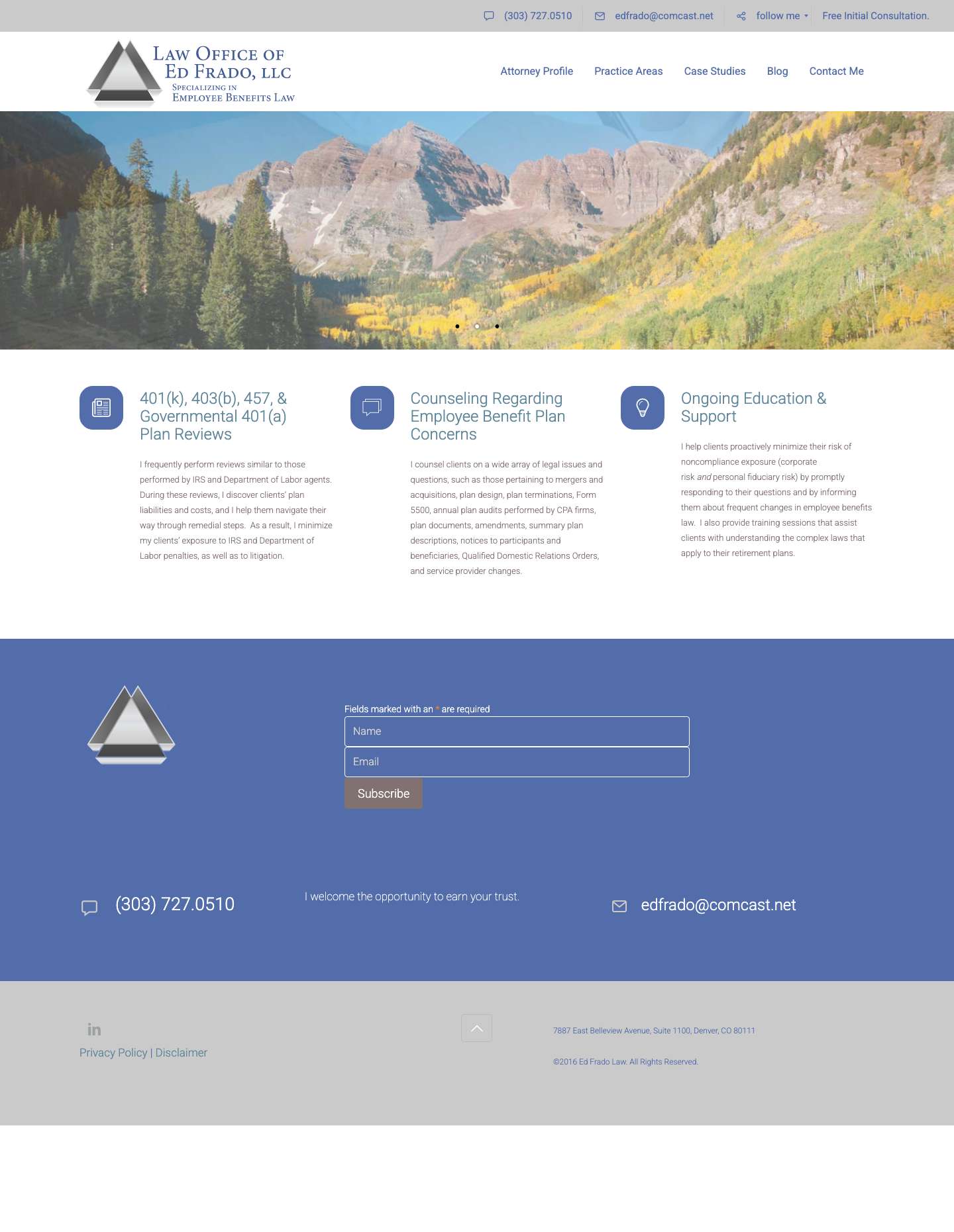 Employee Benefit Plan Issues | Ed Frado Law - Full Screenshot