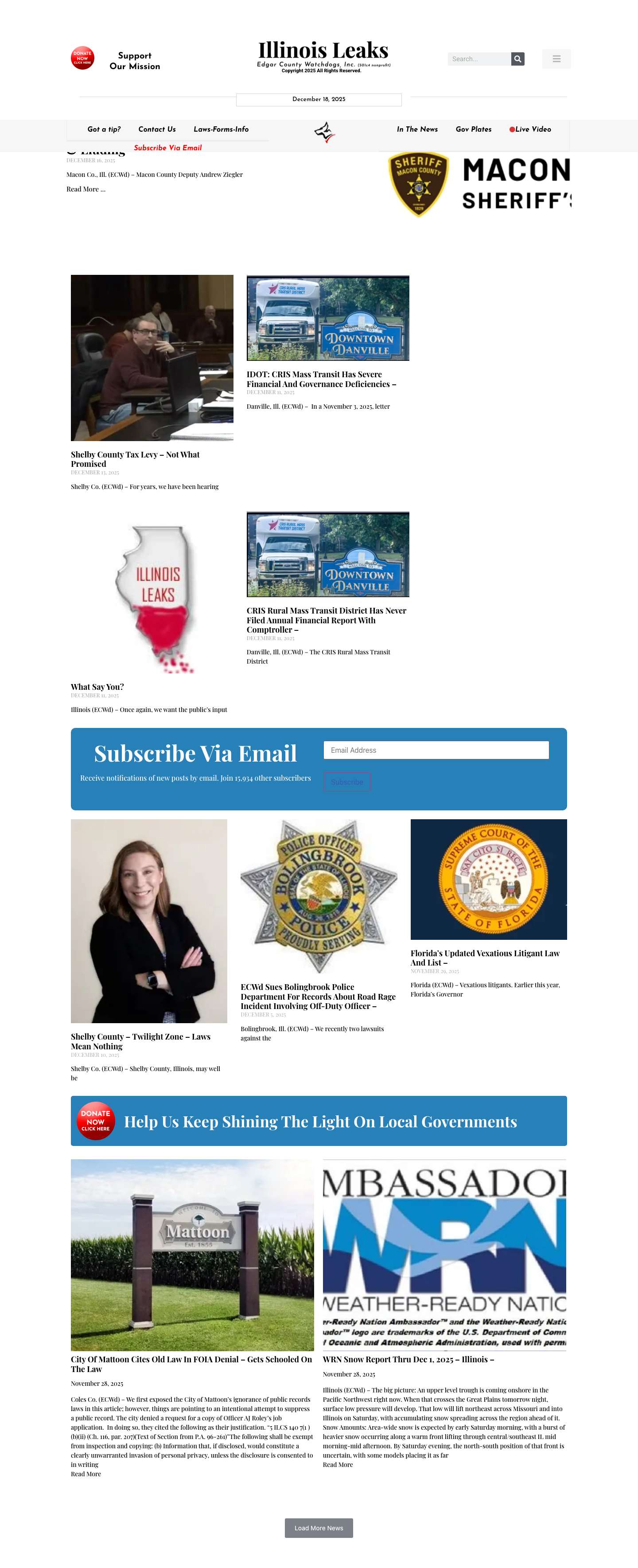 Illinois Leaks – Edgar County Watchdogs - Full Screenshot