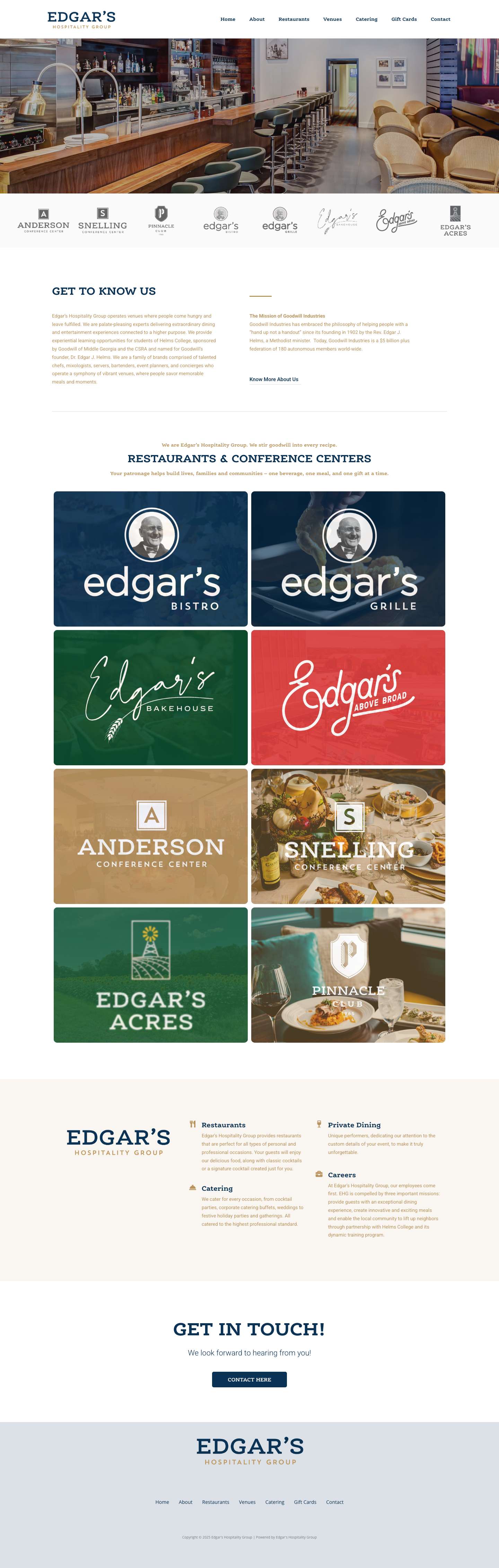 Home - Edgar's Hospitality Group - Full Screenshot