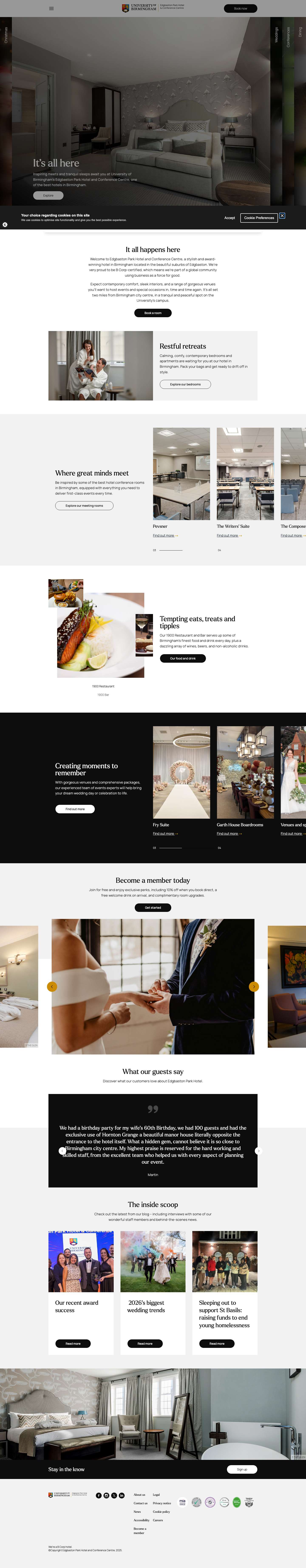 Edgbaston Park Hotel & Conference Centre | Hotel in Birmingham - Full Screenshot
