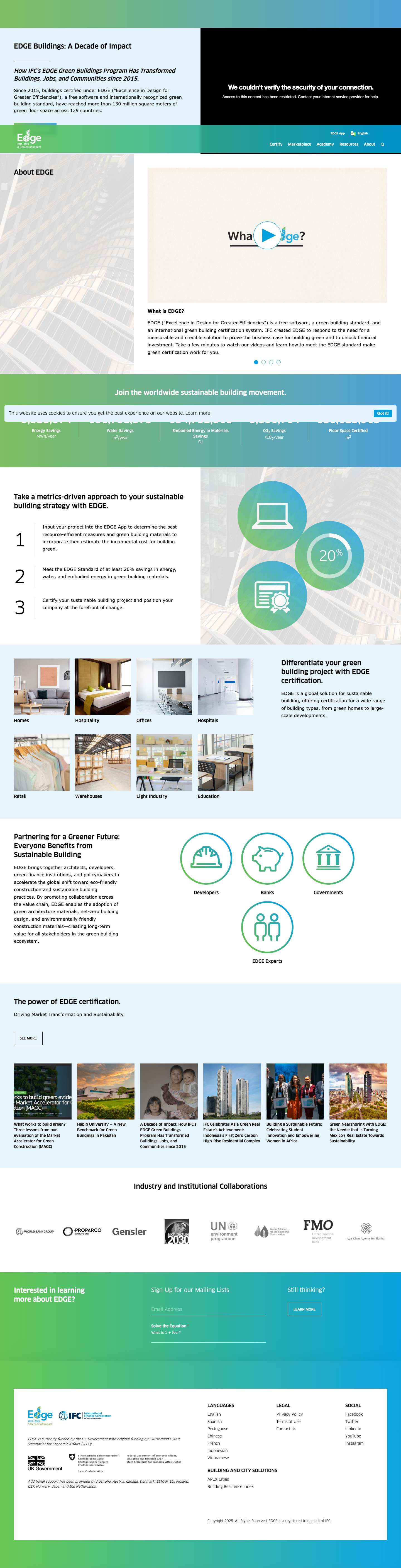 EDGE Green Building Certification - Sustainable Design & Resources - Full Screenshot