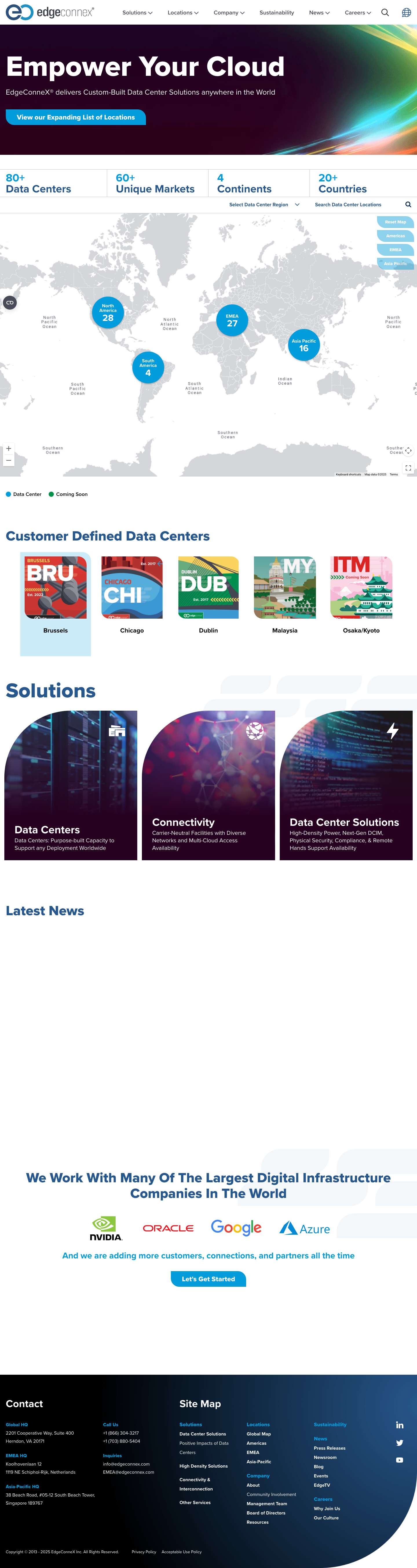 EdgeConneX | Hyperlocal to Hyperscale Data Center Provider - Full Screenshot