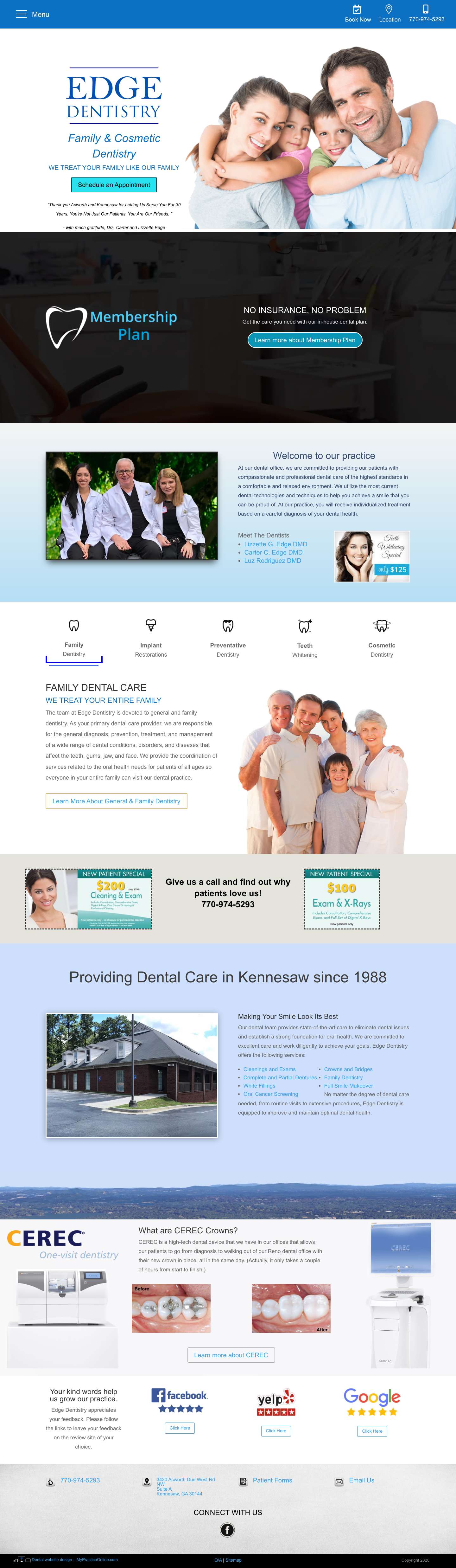 Home - The Edge Center for Family Dentistry - Full Screenshot