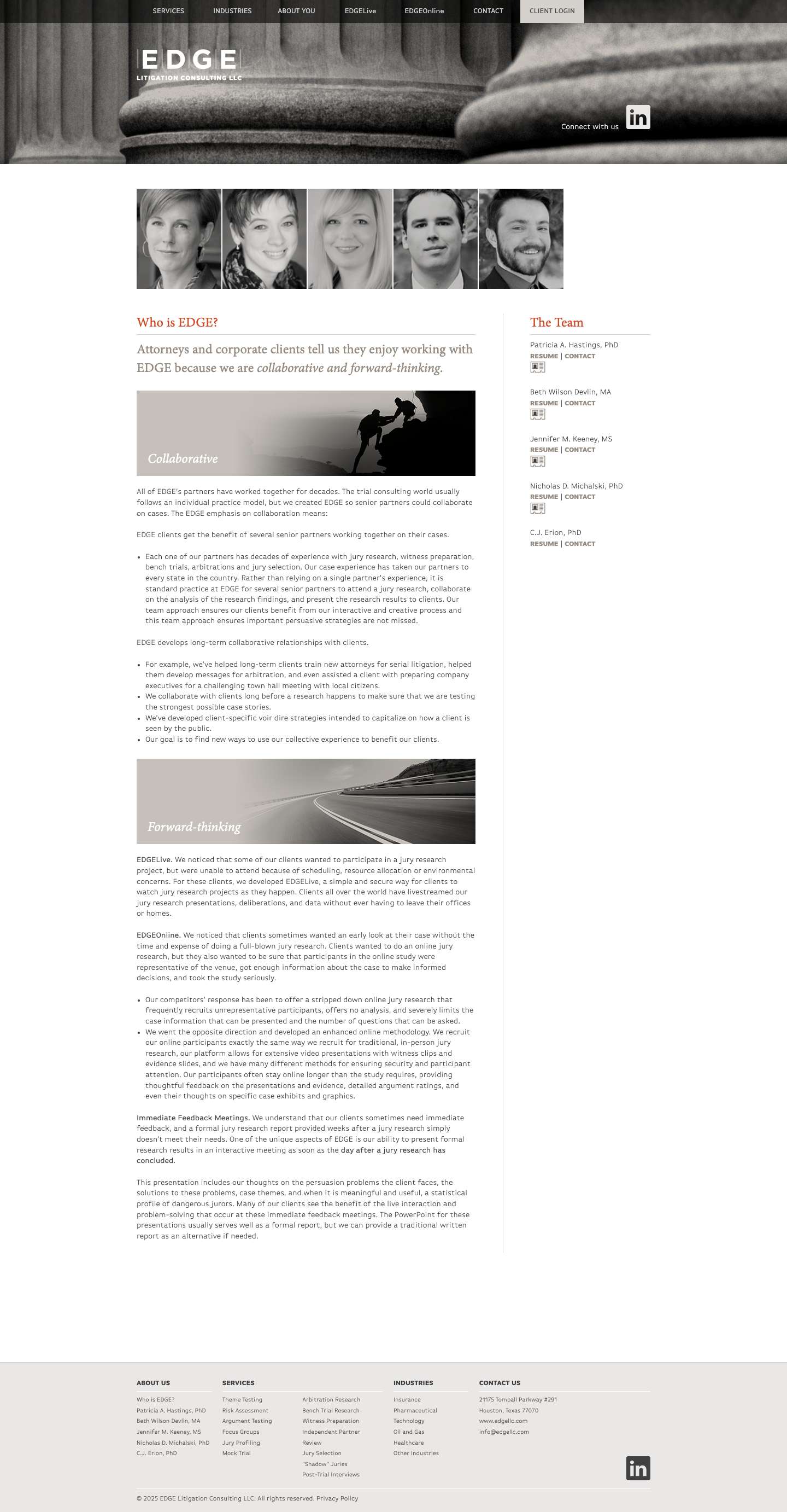 Who is EDGE? - EDGE Litigation Consulting LLC - Full Screenshot