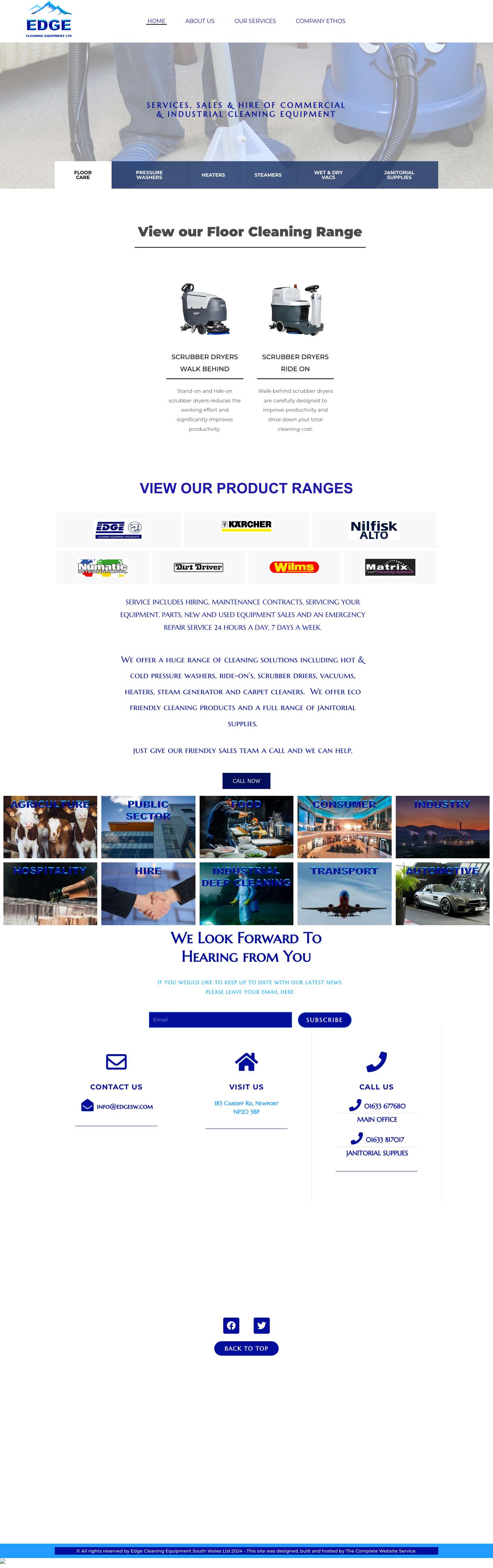 HOME | Edge Cleaning Equipment Newport - Full Screenshot