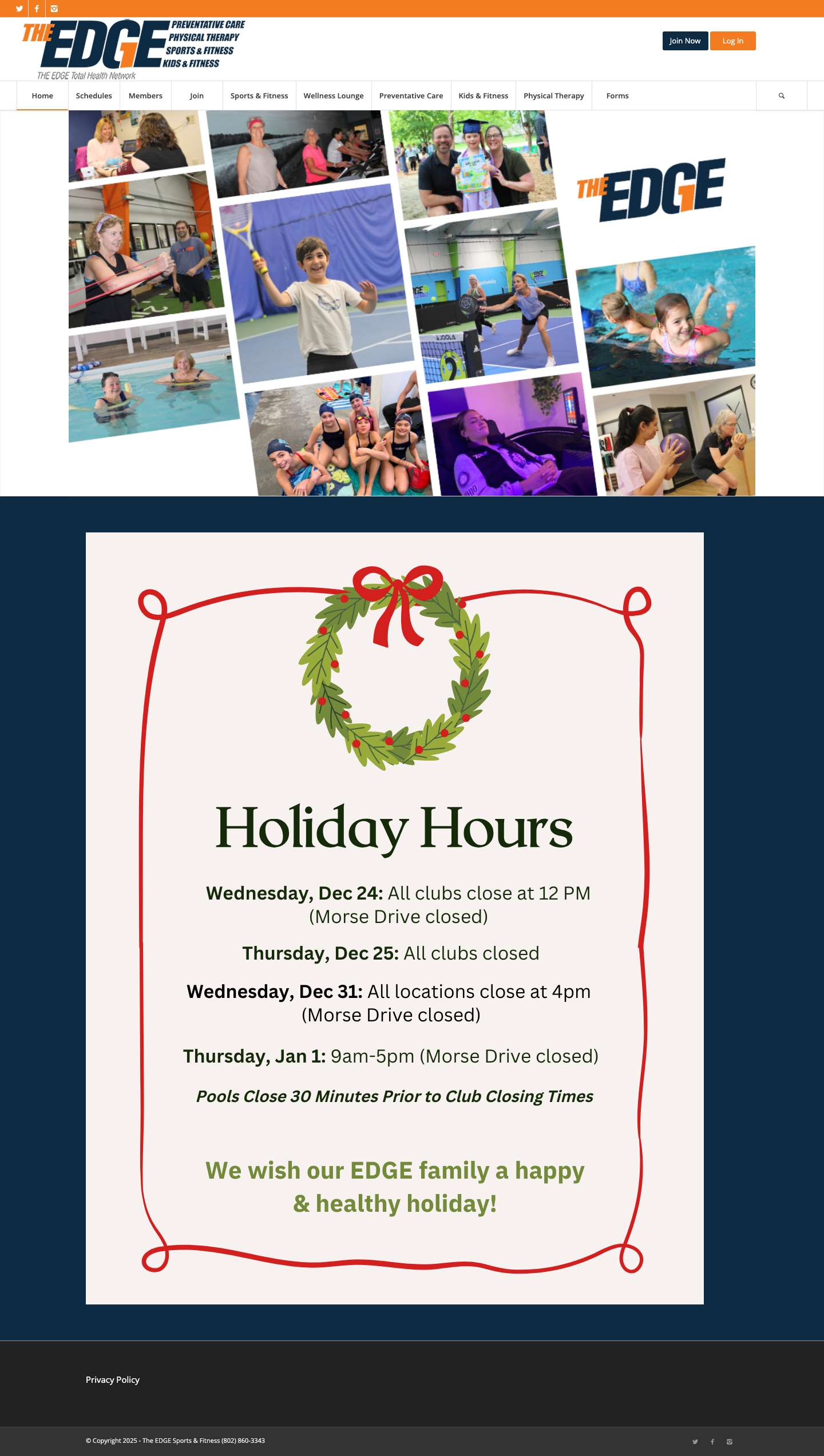 The EDGE Sports & Fitness – Home - Full Screenshot