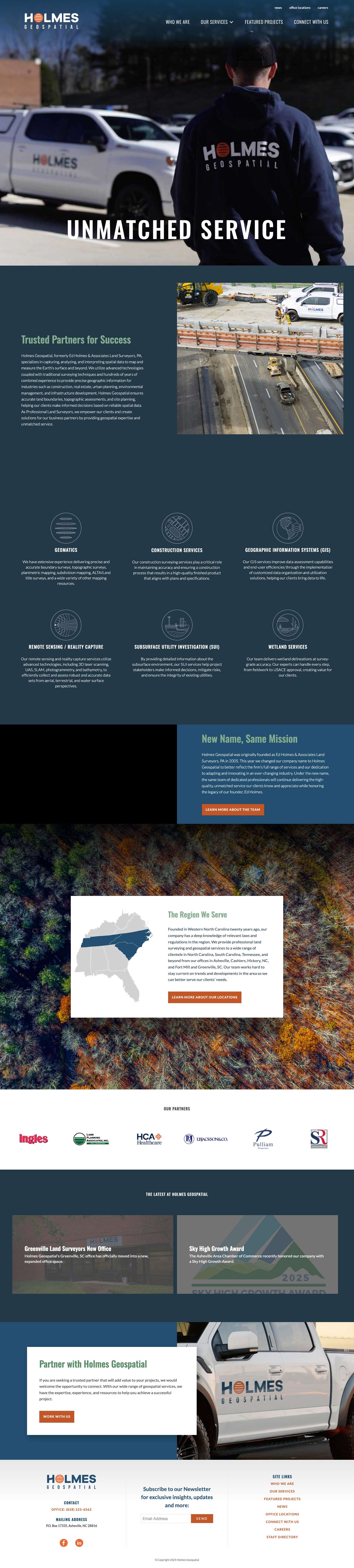 Land Surveyors - Holmes Geospatial - Full Screenshot