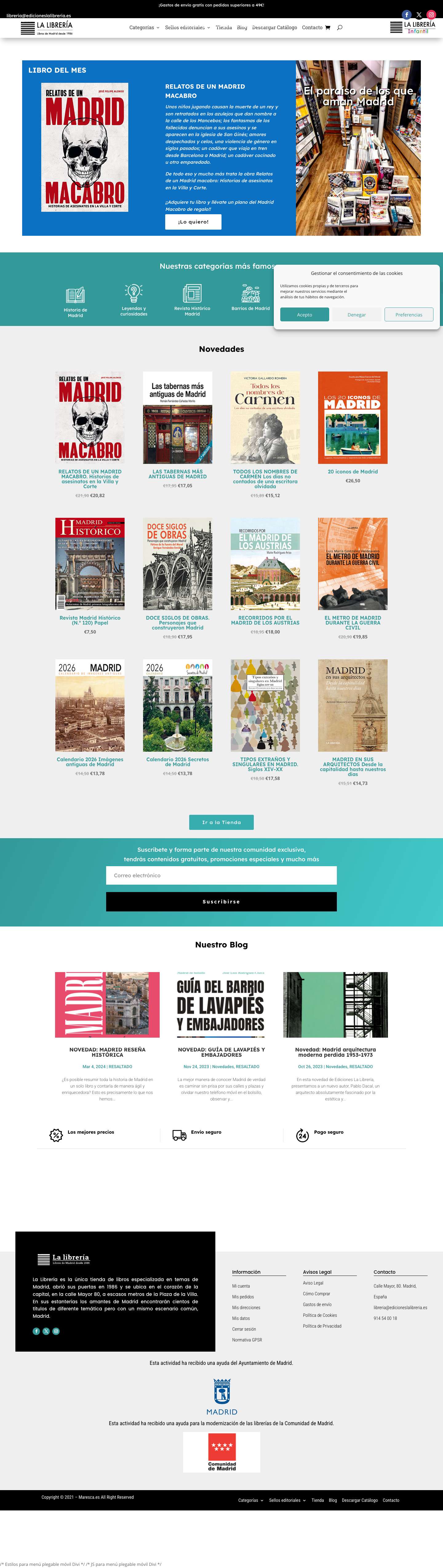 Editorial - Ediciones La librería | Libros sobre Madrid - Full Screenshot