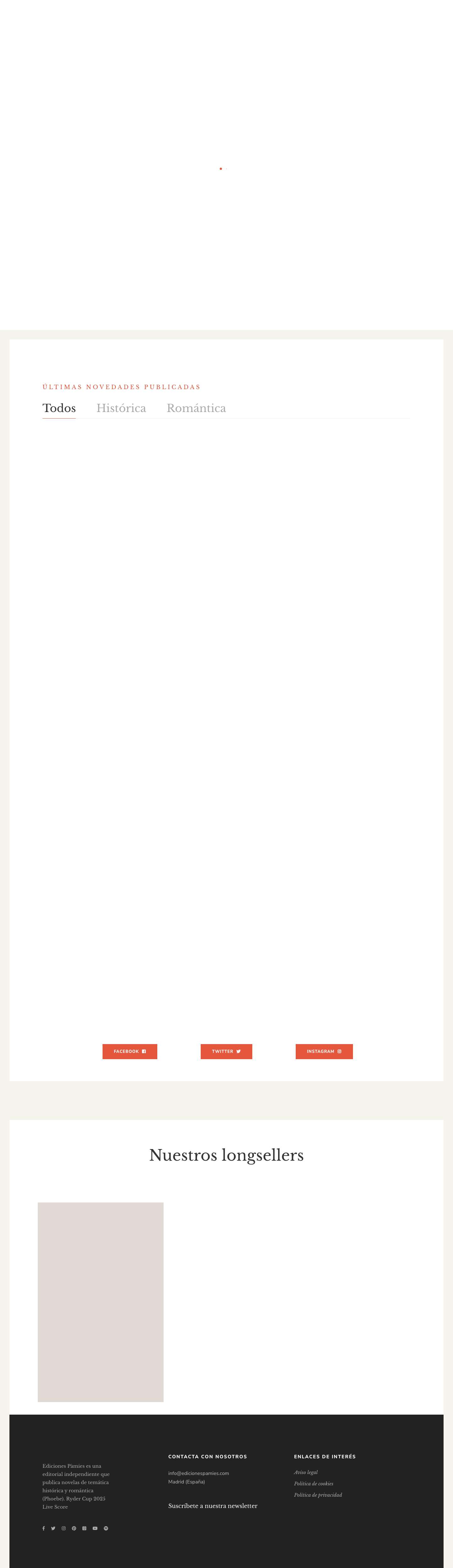 Ediciones Pàmies – Literatura histórica y romántica capaz de llegarte al alma - Full Screenshot