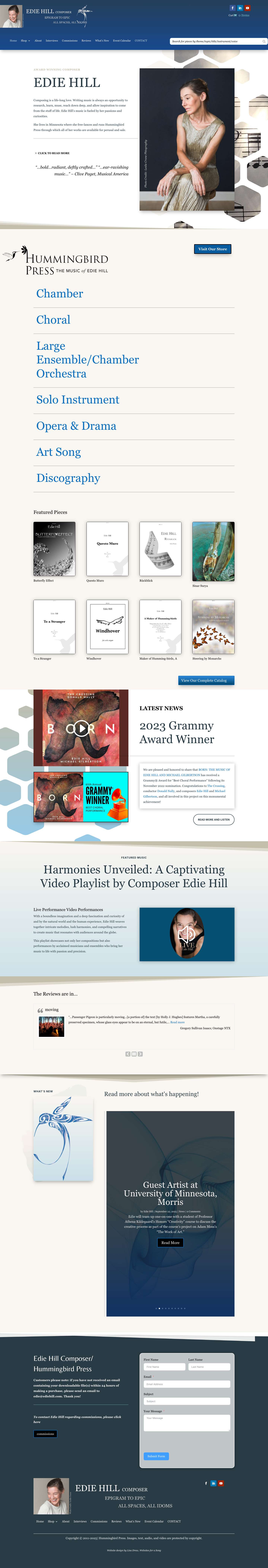 Edie Hill, Composer - Full Screenshot