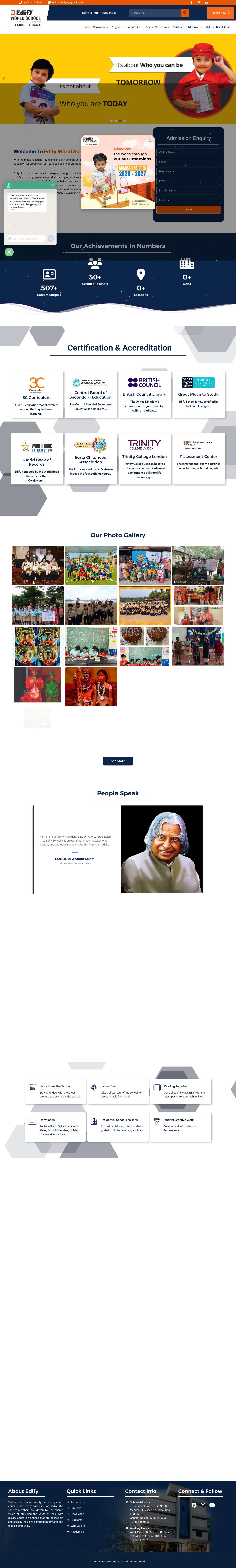 Best CBSE and IGCSE School in Goa. Edify School Goa - Full Screenshot