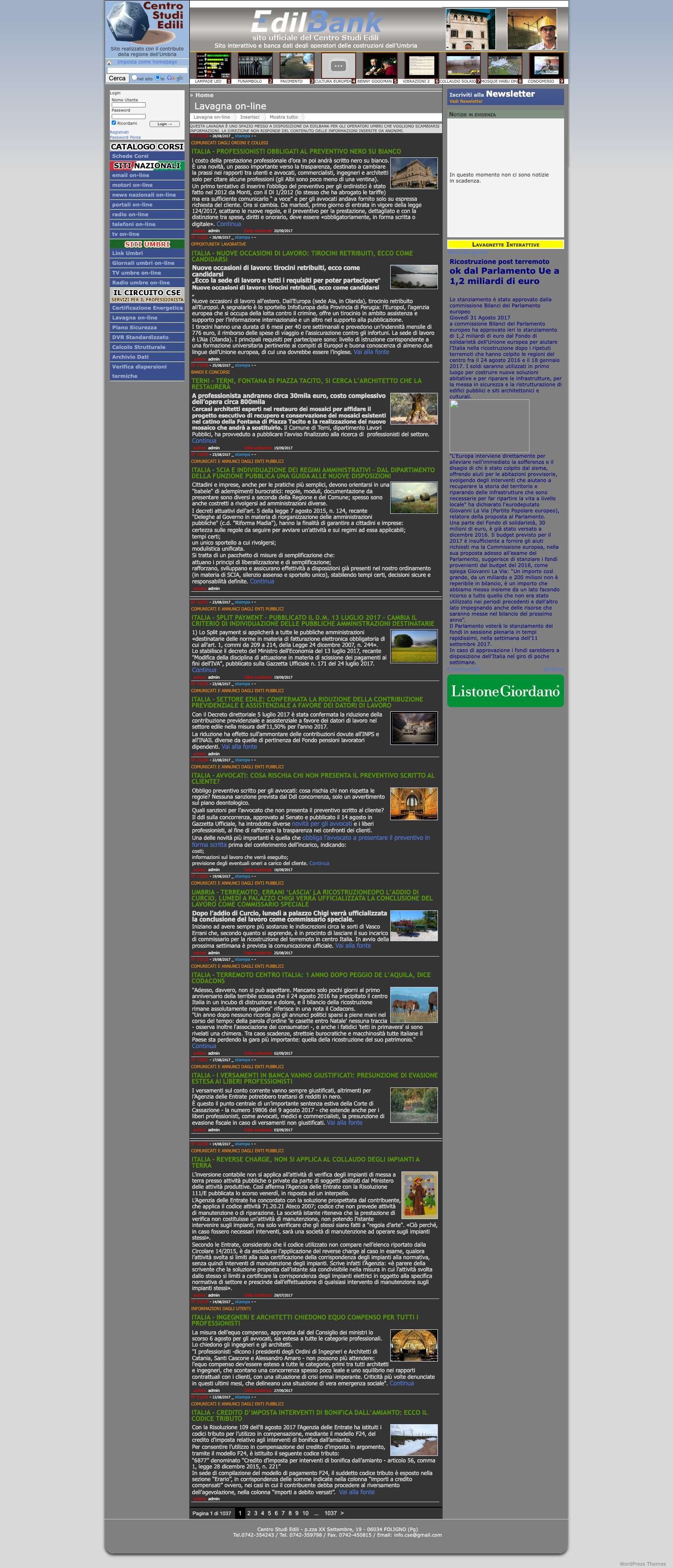 Edilbank - Sito interattivo e Banca dati degli operatori delle costruzioni dell'umbria - Full Screenshot