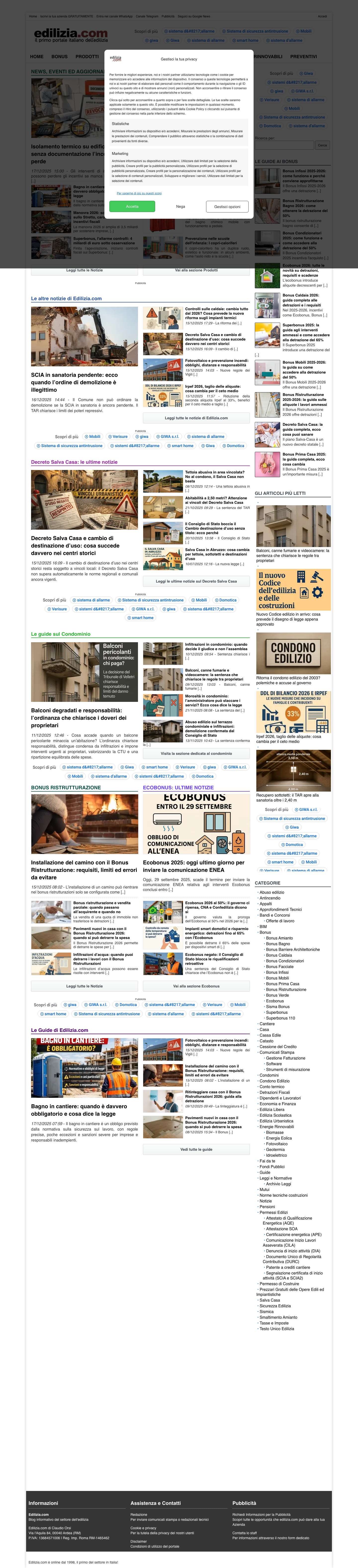 Portale italiano dell'Edilizia - Edilizia.com - Full Screenshot