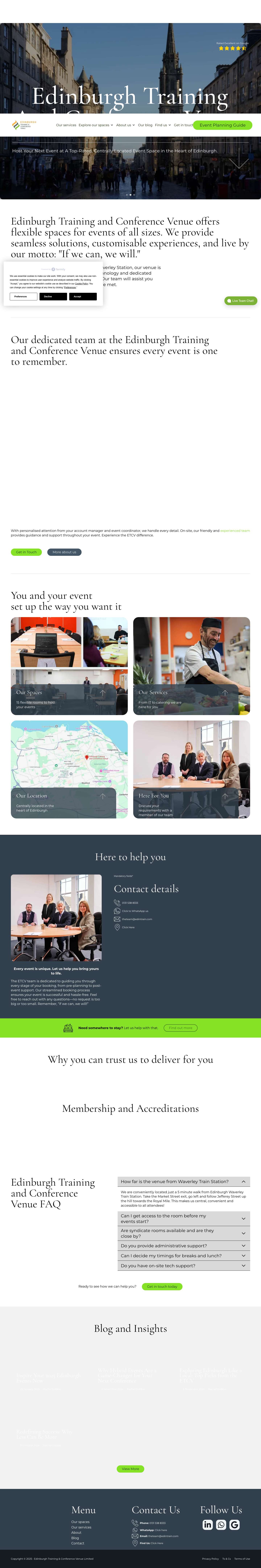 Edinburgh Training and Conference Venue - Full Screenshot
