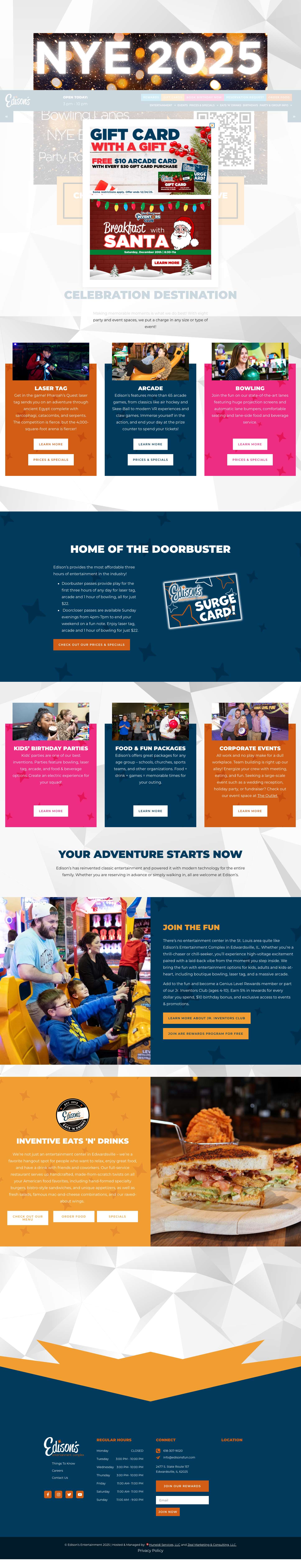 Family-Friendly Fun, Bowling, Arcade & Laser Tag in Edwardsville, IL - Full Screenshot