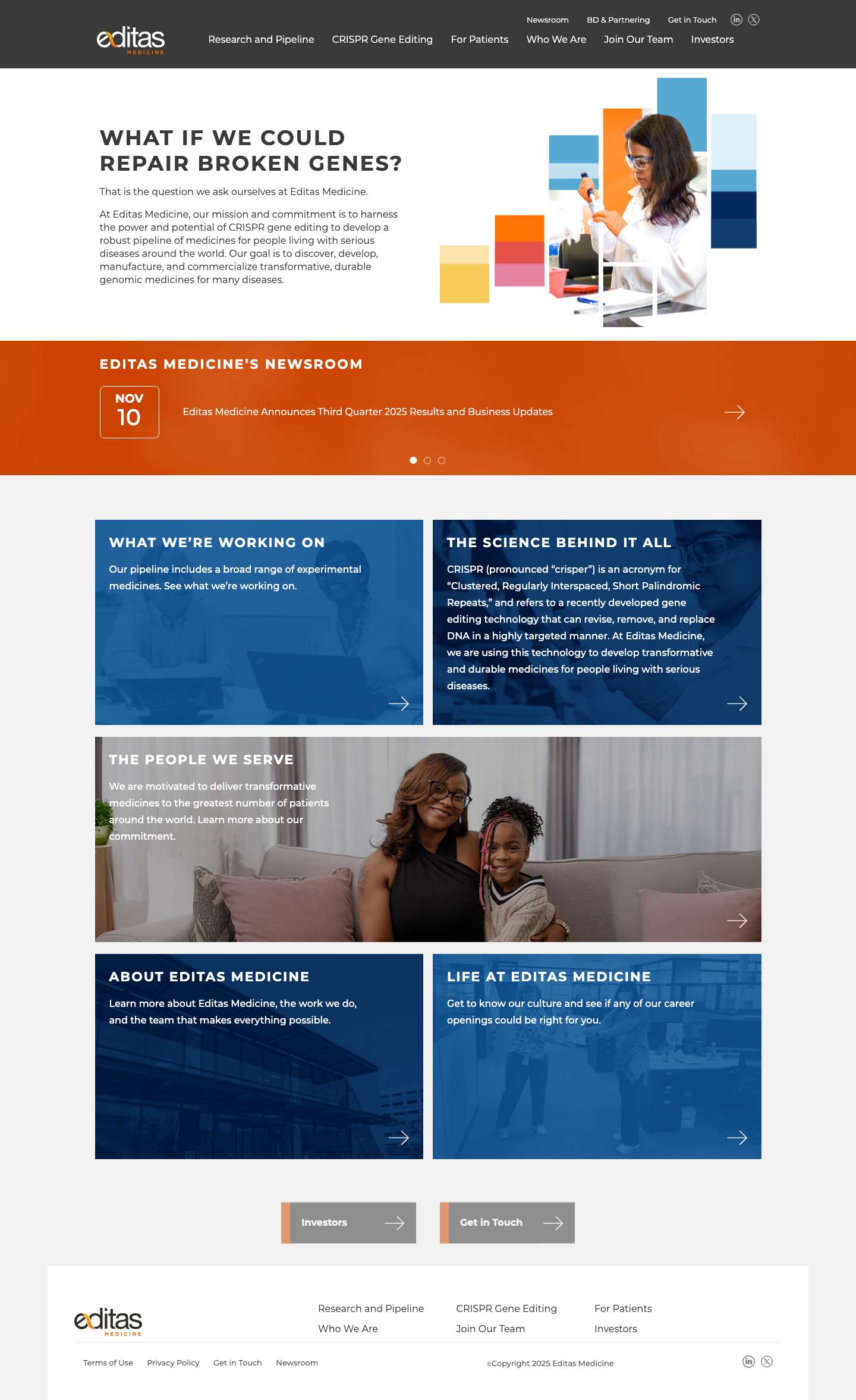 Editas MedicineEditas Medicine LinkedinAnimating slideshow of imagesEditas Medicine Linkedin - Full Screenshot