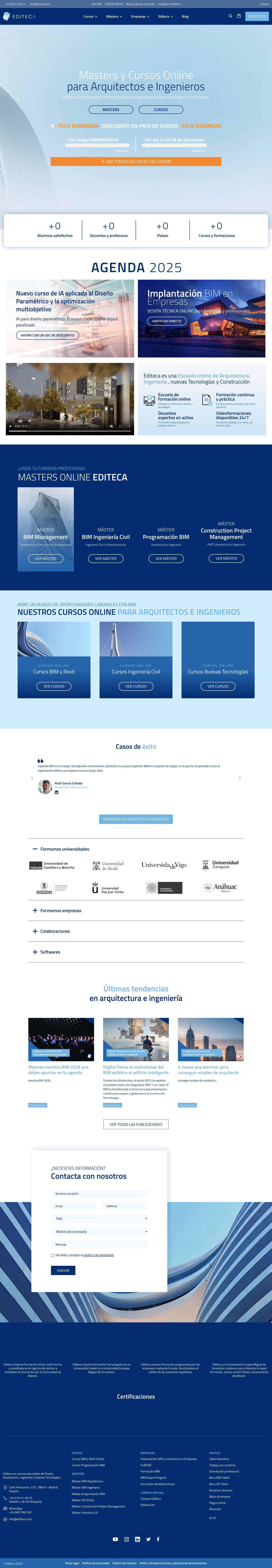 Editeca | Cursos y Másters en BIM, Revit, PMP y Programación. - Full Screenshot