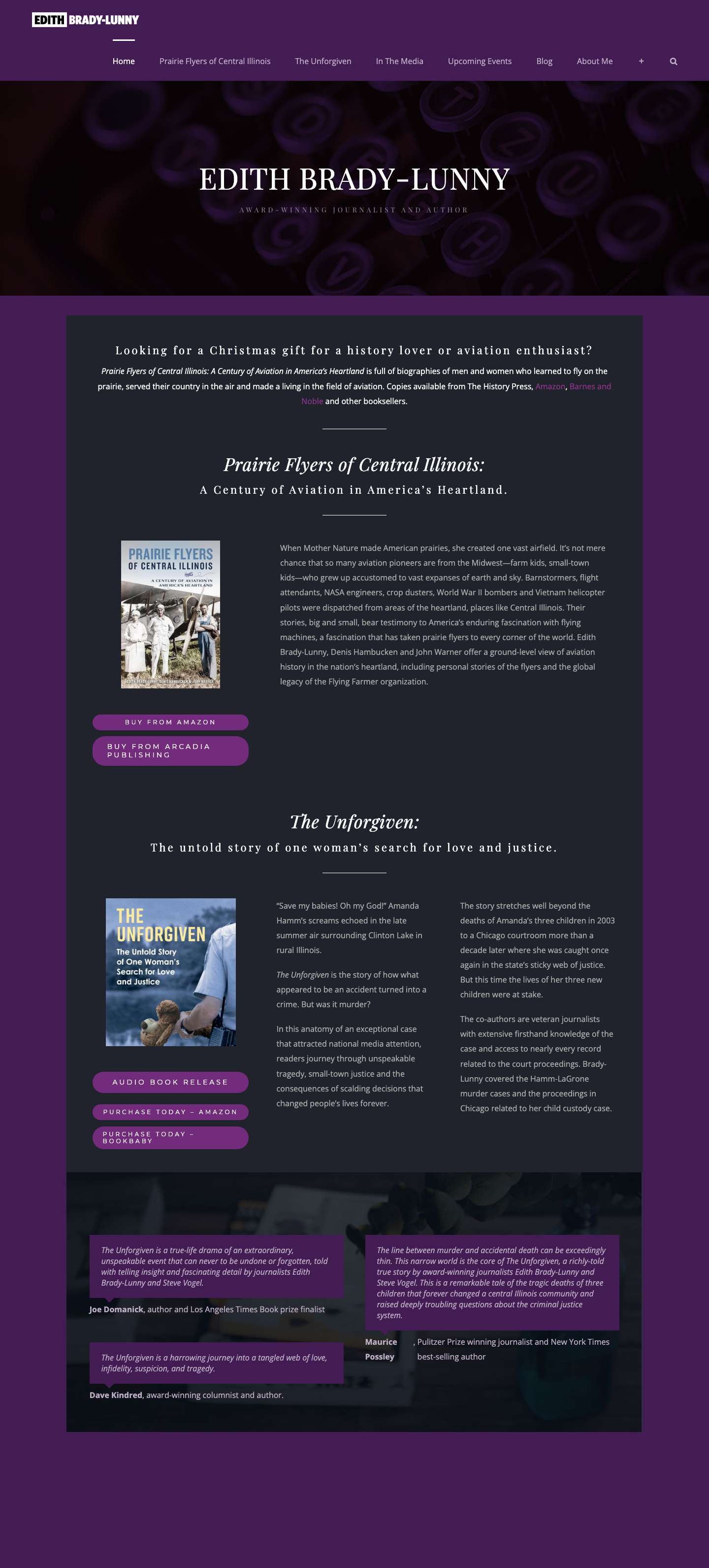 Edith Brady-Lunny – Award-Winning Journalist and Author - Full Screenshot