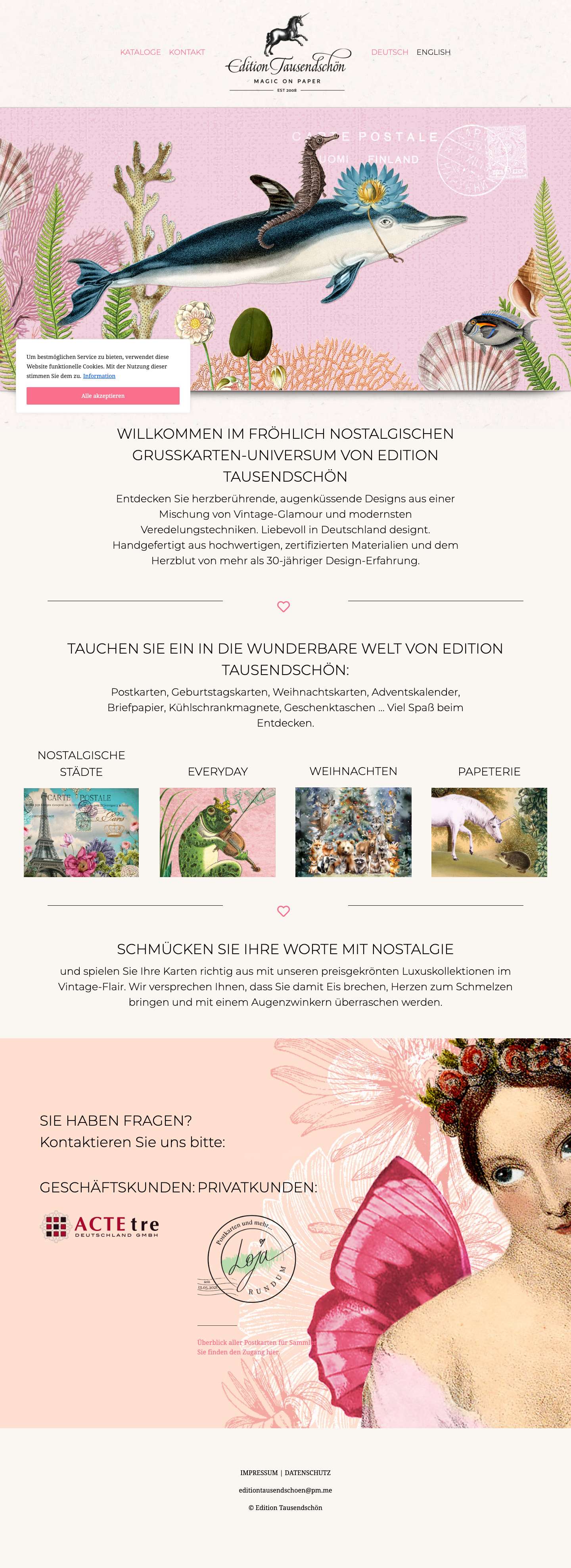 Edition Tausendschön – Nostalgische Papeterie – Made in Germany - Full Screenshot