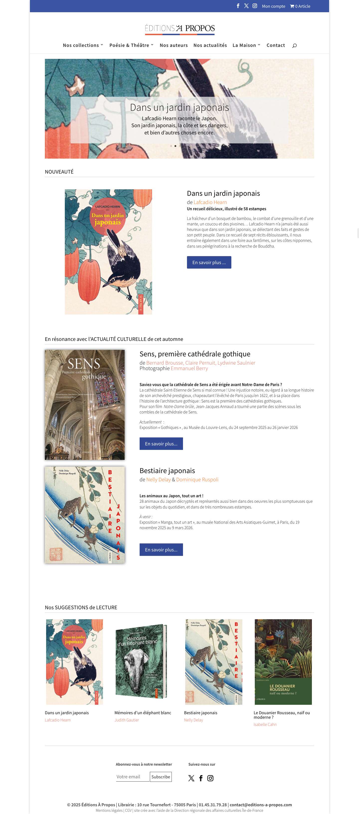 Accueil - Éditions À Propos - Full Screenshot