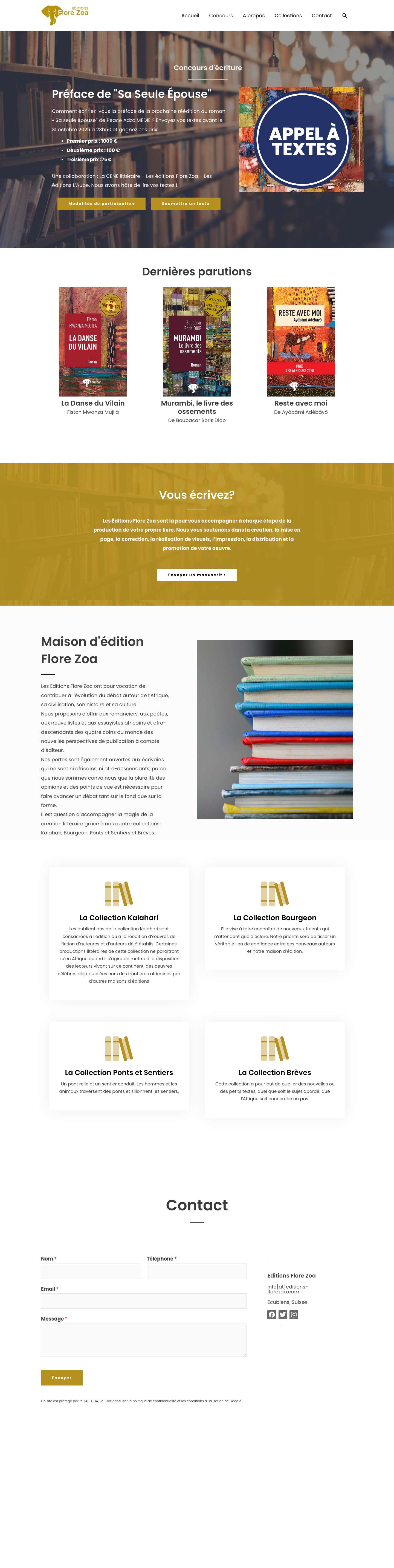 Maison d'édition Flore Zoa - Full Screenshot