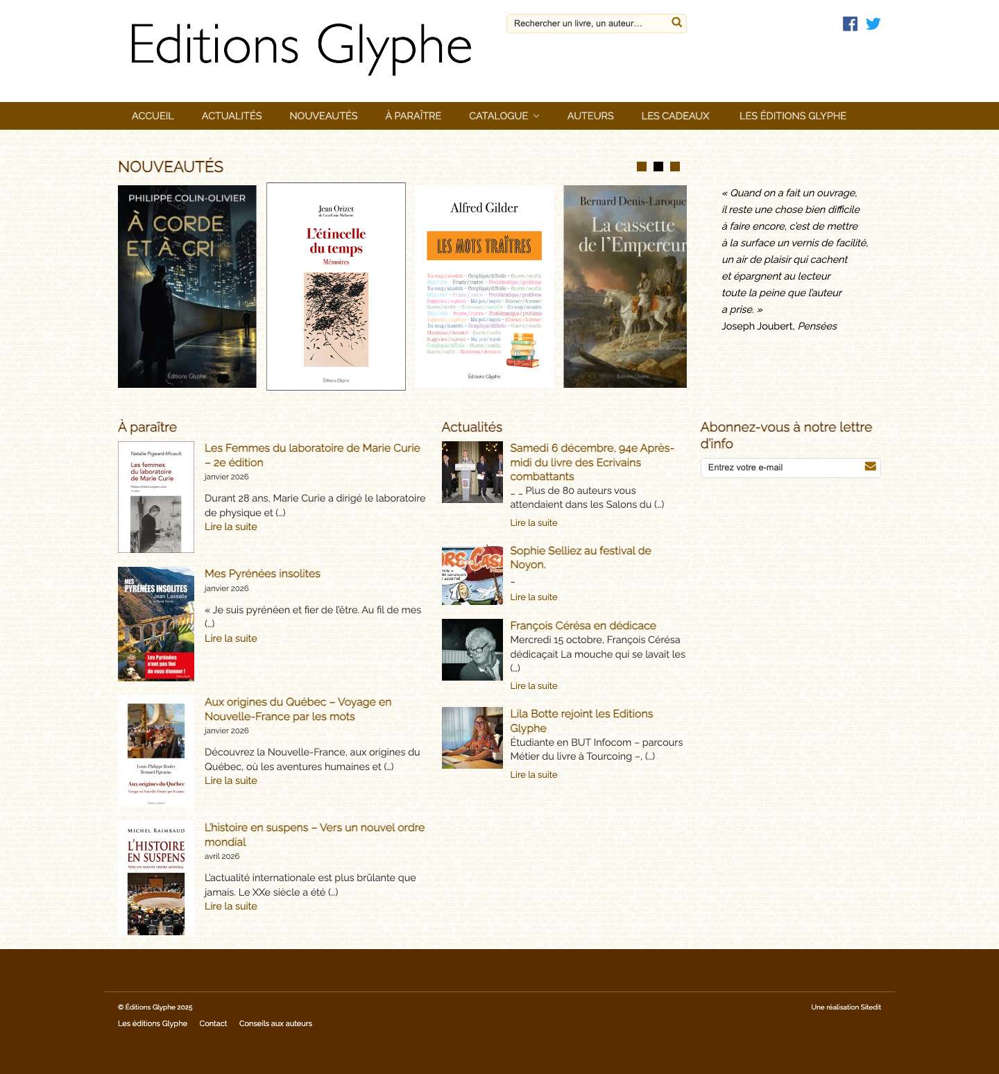 Accueil - Éditions Glyphe - Full Screenshot
