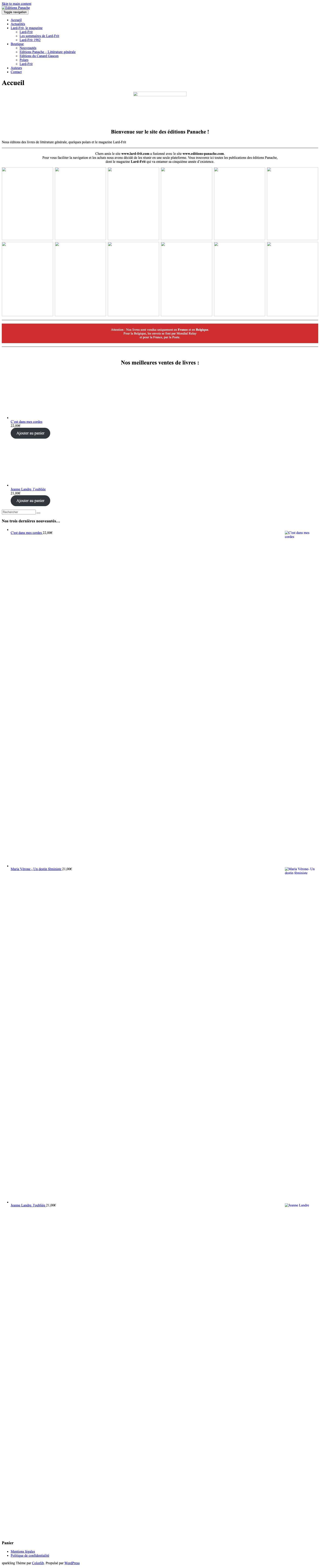 Editions Panache – Littérature générale, polars et magazines - Full Screenshot