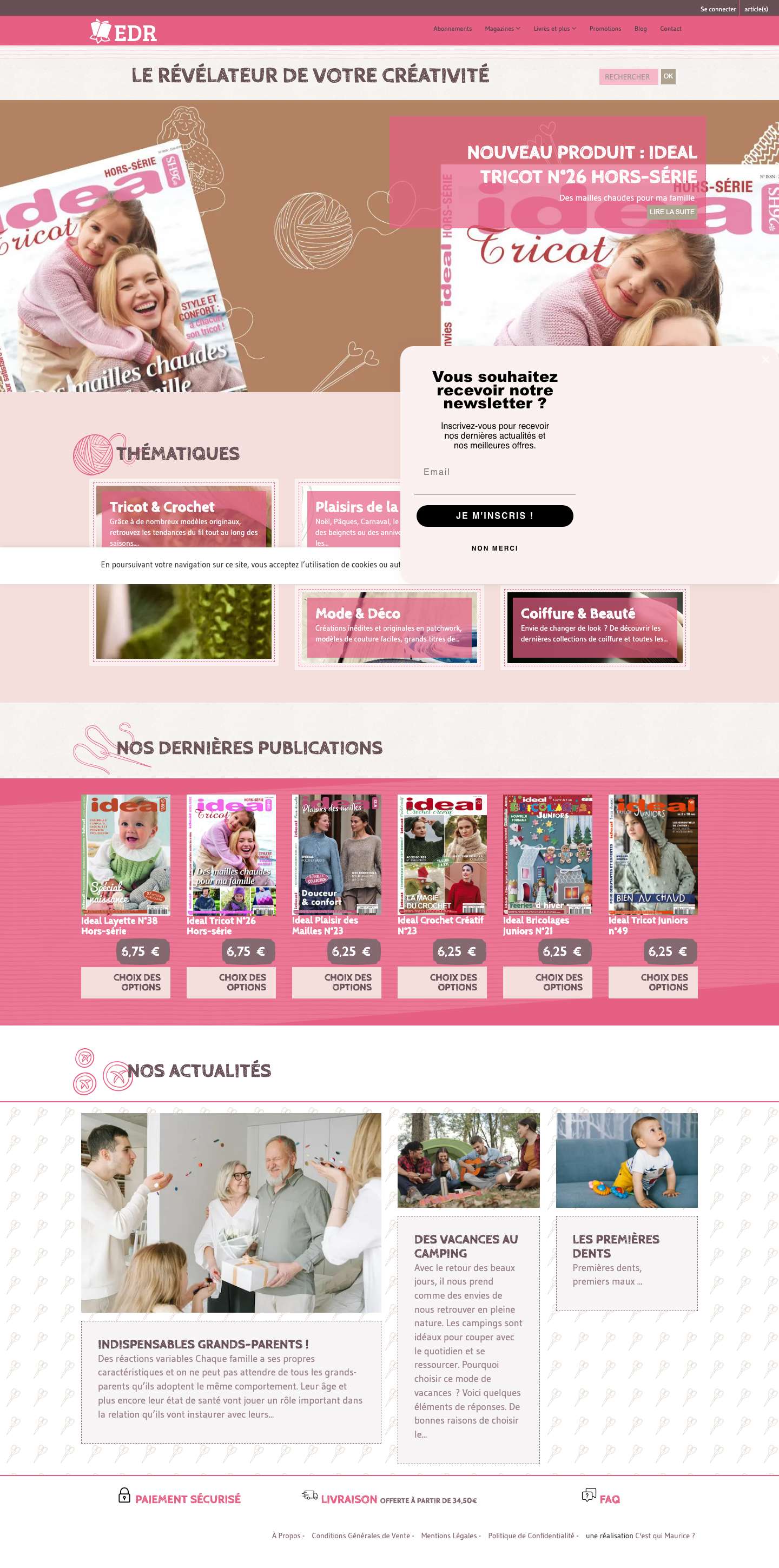 Créations et découvertes - Les Editions de la Rose - Full Screenshot