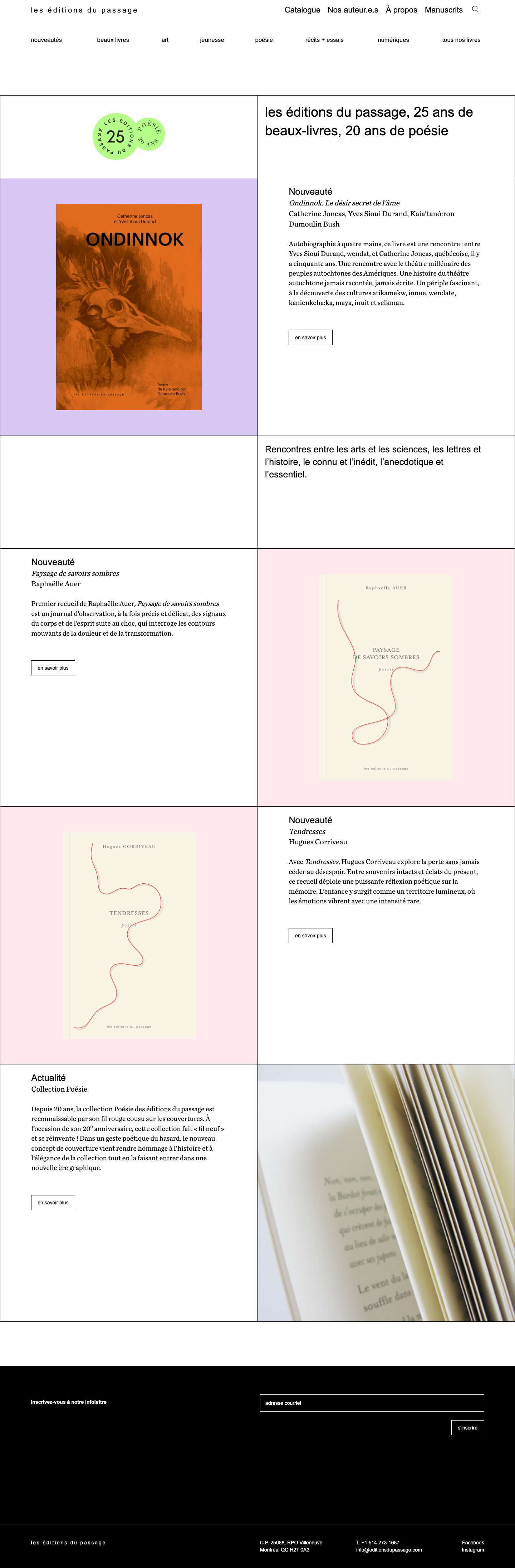 Éditions du passage | Faire advenir la beauté, le sens, la réflexion. - Full Screenshot