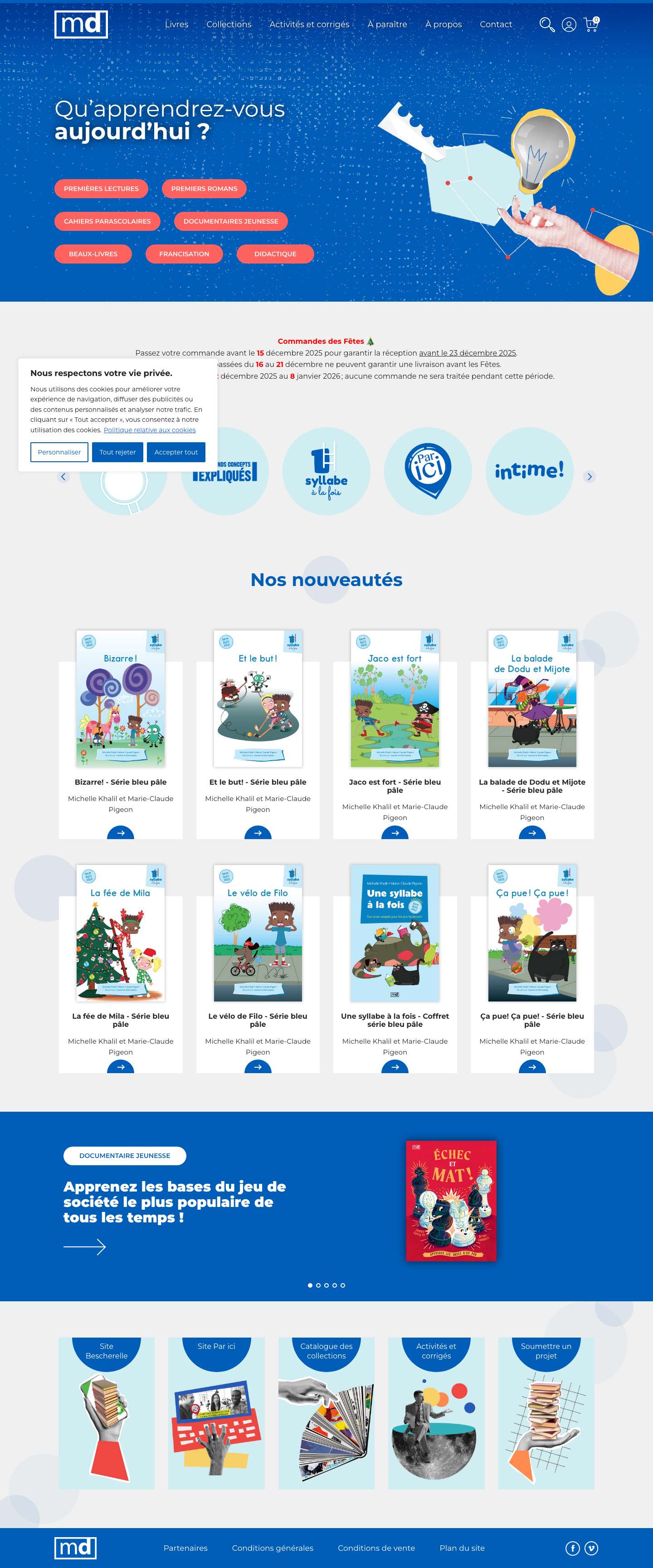 Éditions MD - Livres et cahiers d'exercices éducatifs de qualité - Full Screenshot