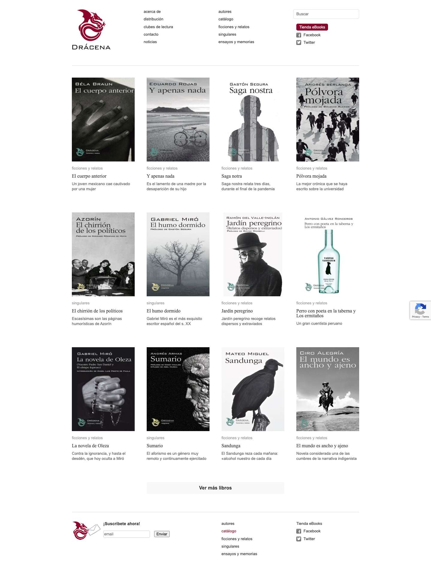 Editorial Drácena | A la llana, con palabras insignificantes, honestas y bien colocadas - Full Screenshot