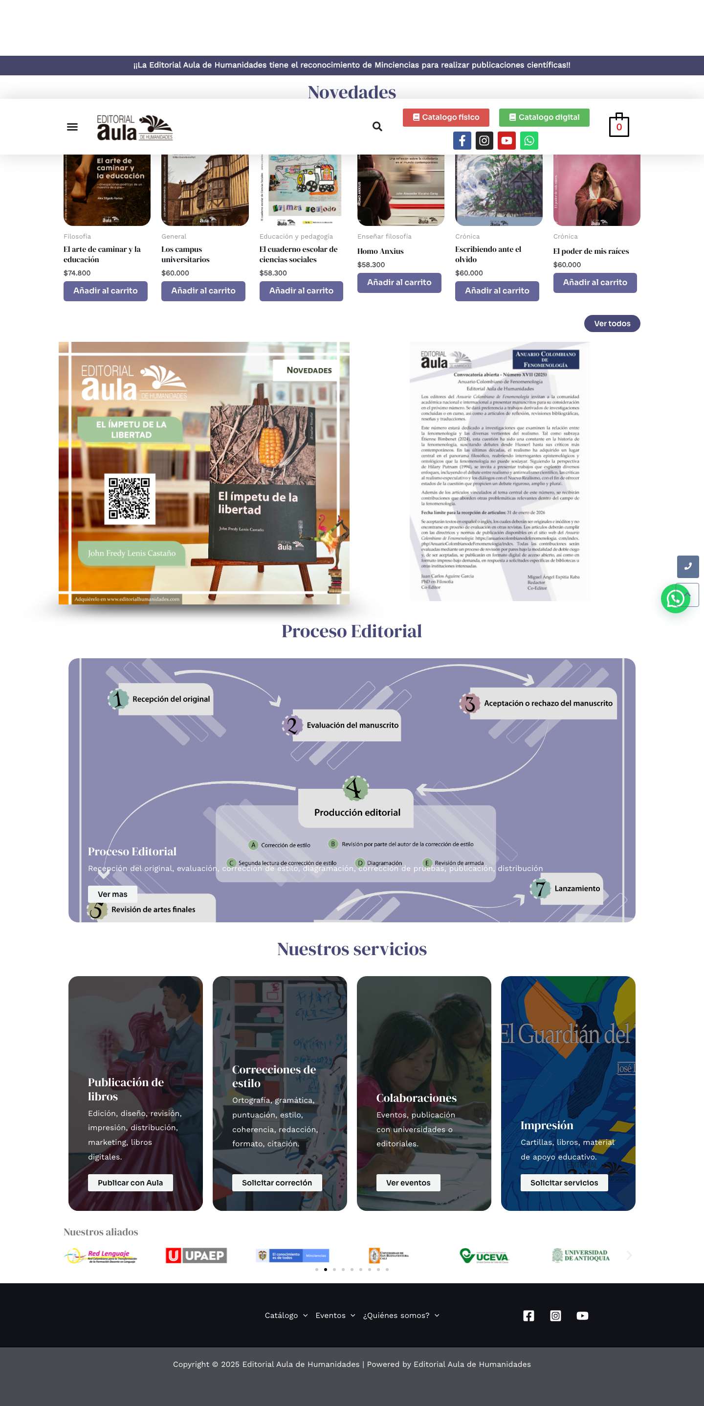 Home. - Editorial Aula de Humanidades - Full Screenshot