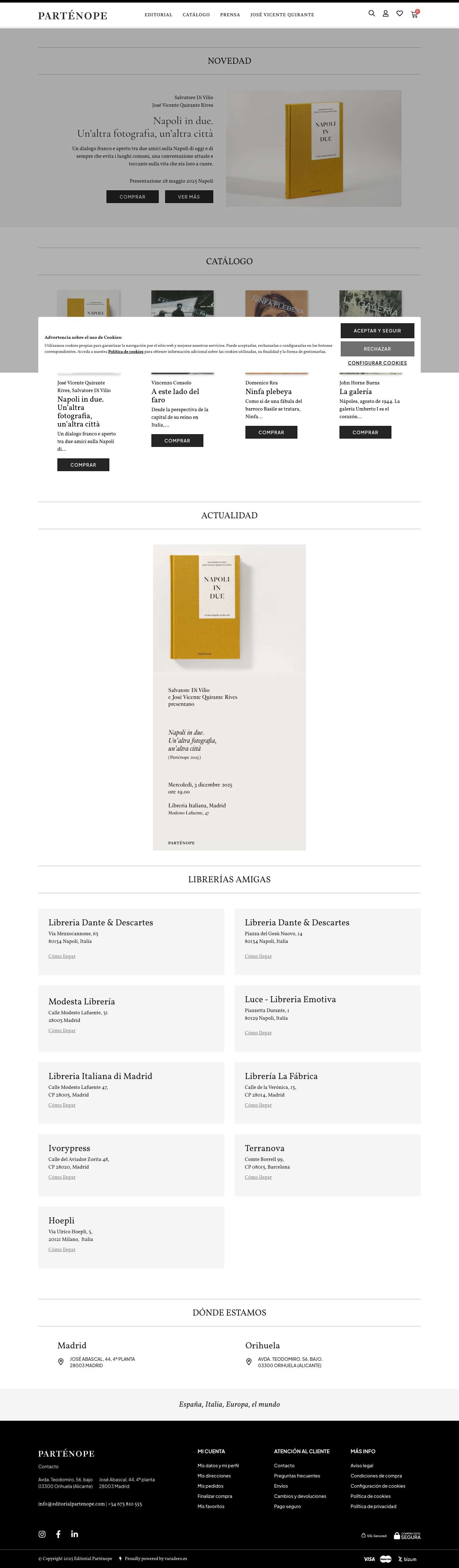 Inicio - Editorial Parténope - Full Screenshot