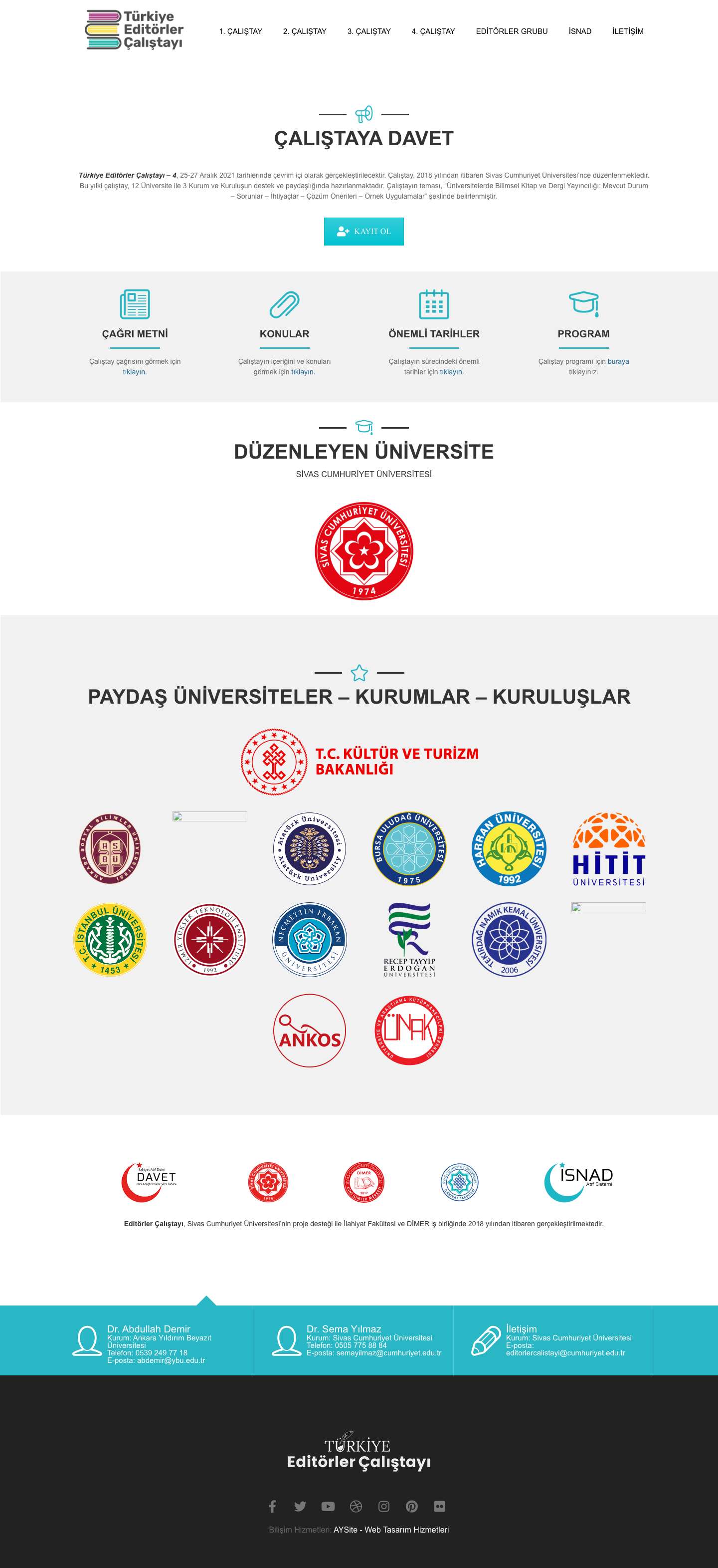 Türkiye Editörler Çalıştayı – Üniversitelerde Bilimsel Kitap ve Dergi Yayıncılığı: Mevcut Durum – Sorunlar – İhtiyaçlar – Çözüm Önerileri – Örnek Uygulamalar - Full Screenshot