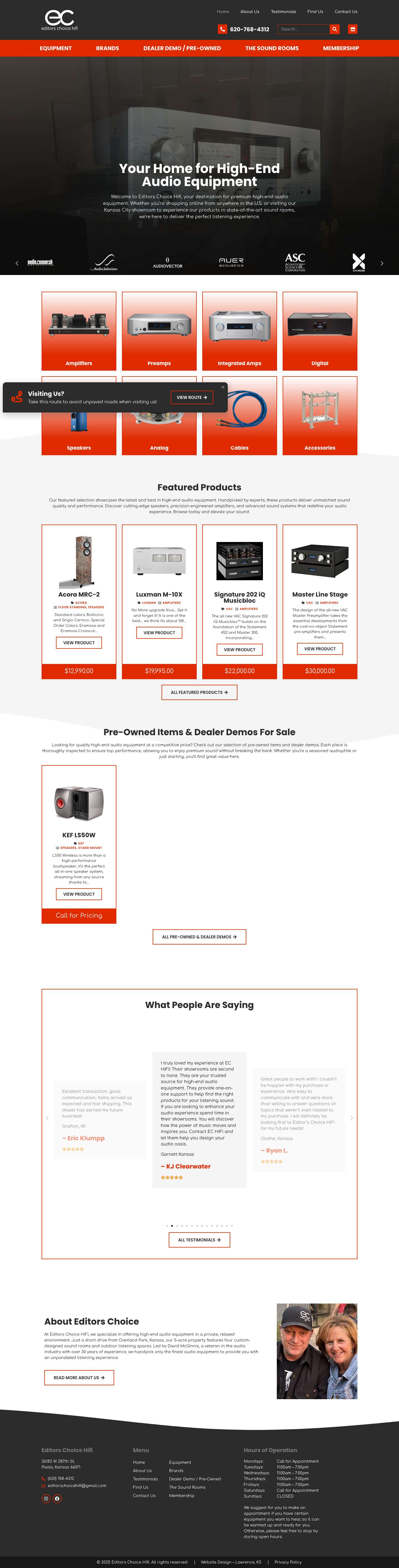 High-End Audio Equipment - Editors Choice Hifi - Full Screenshot