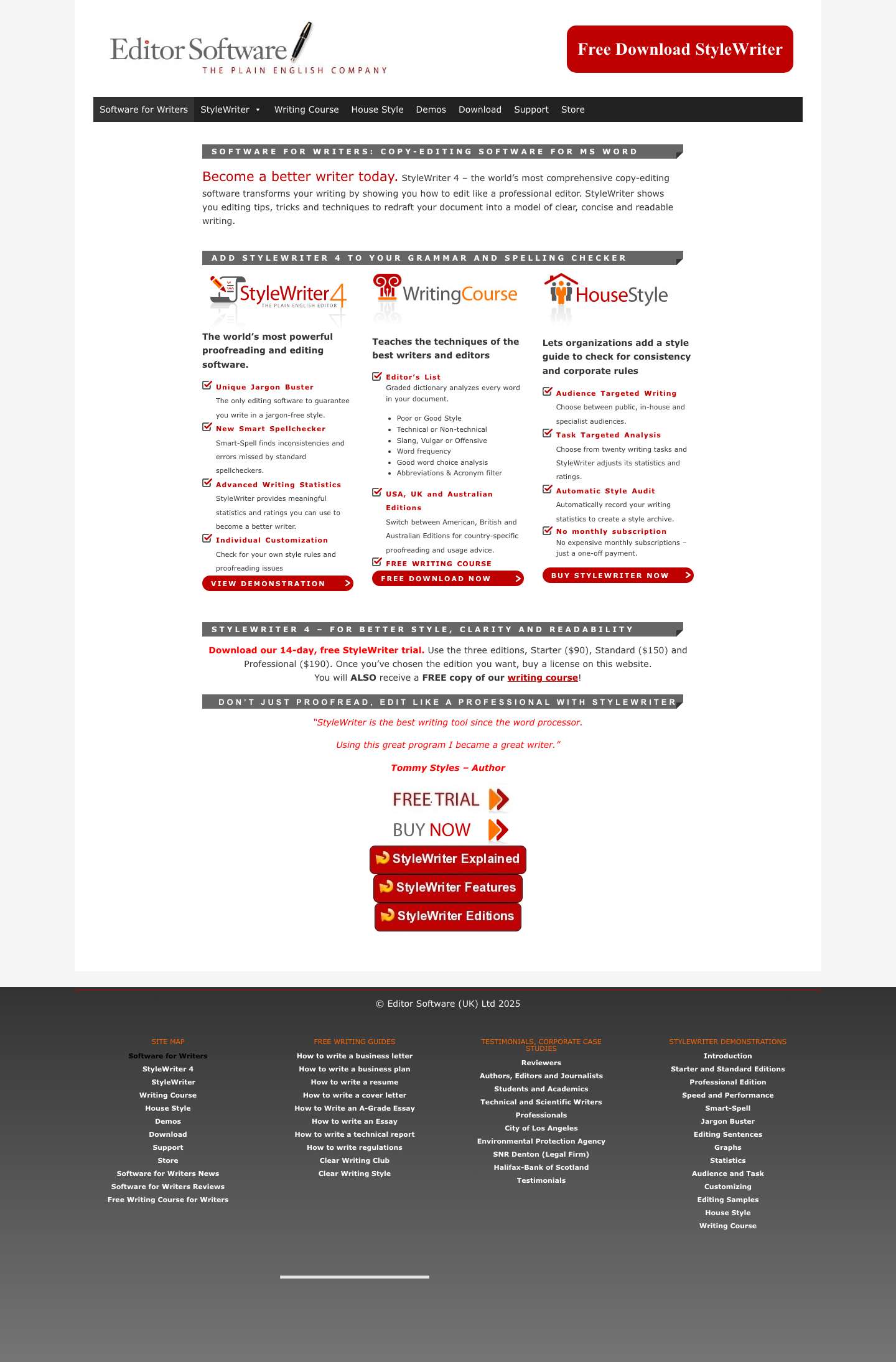 Software for Writers - Plain English Grammar Checker Editors - Full Screenshot