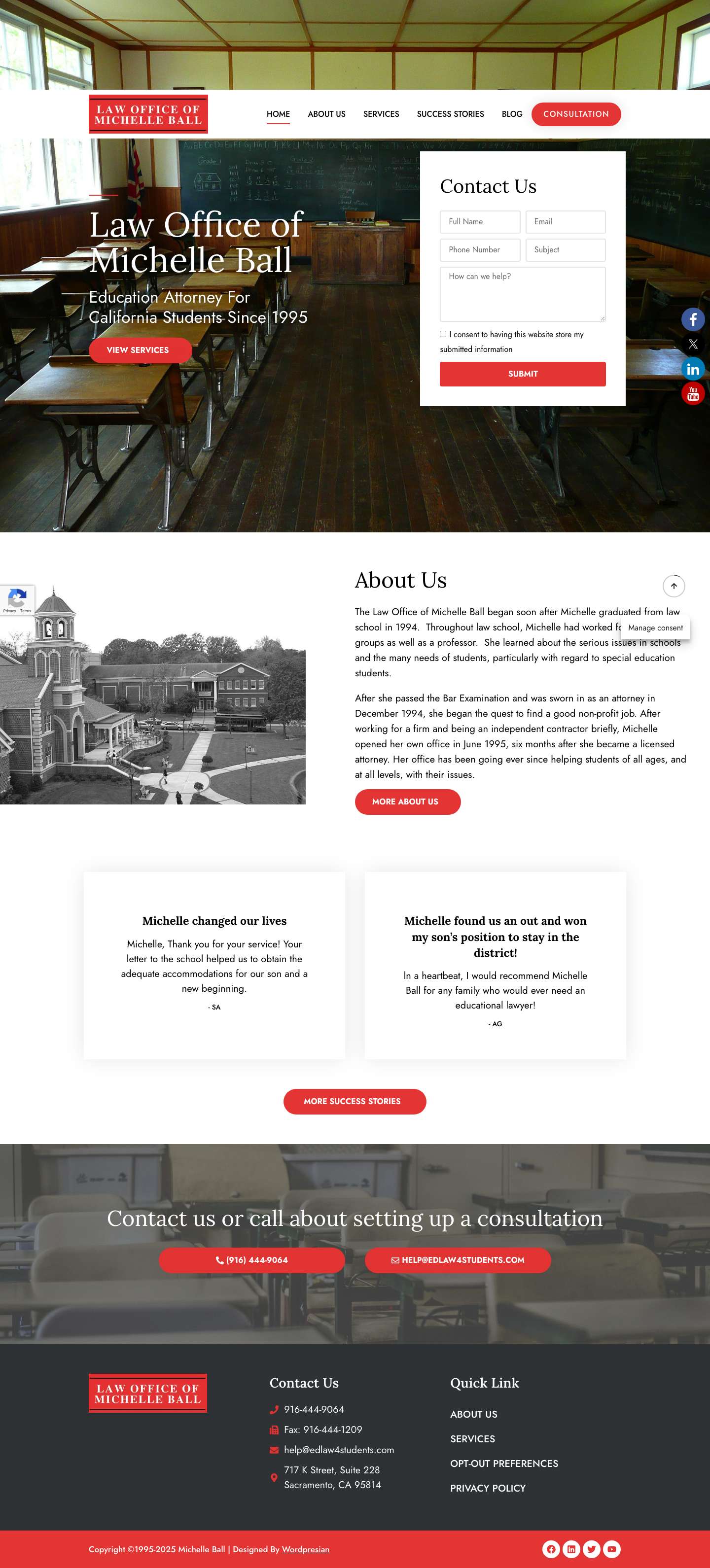 Home - Law Office of Michelle Ball - Full Screenshot