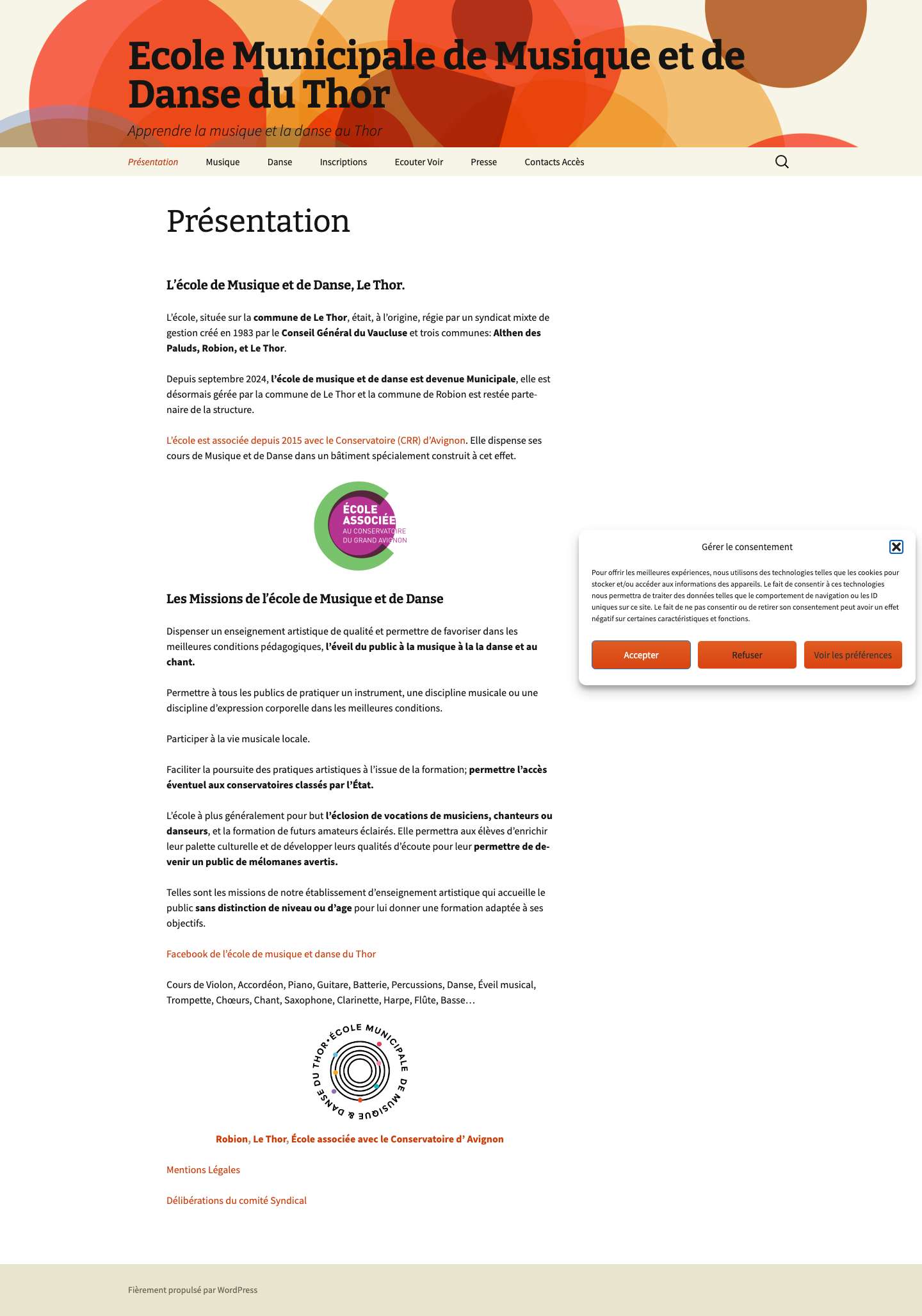 École Municipale de Musique et de Danse du Thor - Full Screenshot