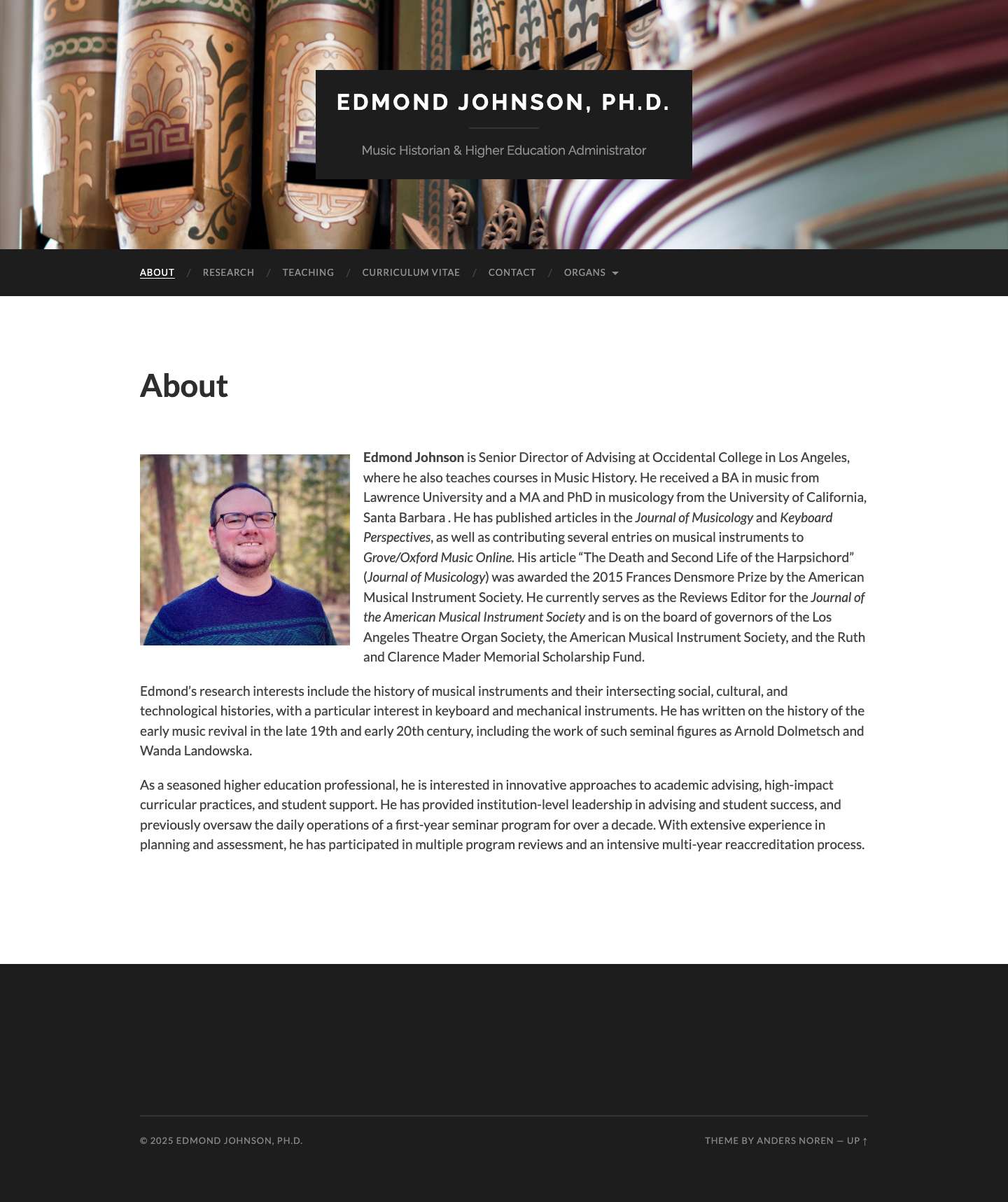 Edmond Johnson, Ph.D. – Music Historian & Higher Education Administrator - Full Screenshot