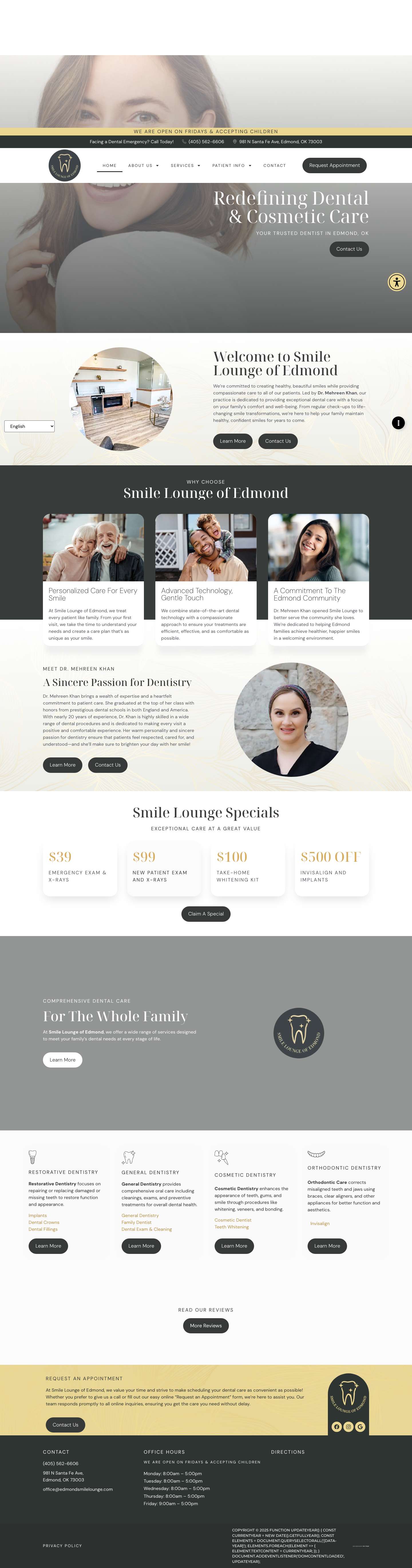 Smile Lounge of Edmond | Edmond Dentist - Full Screenshot
