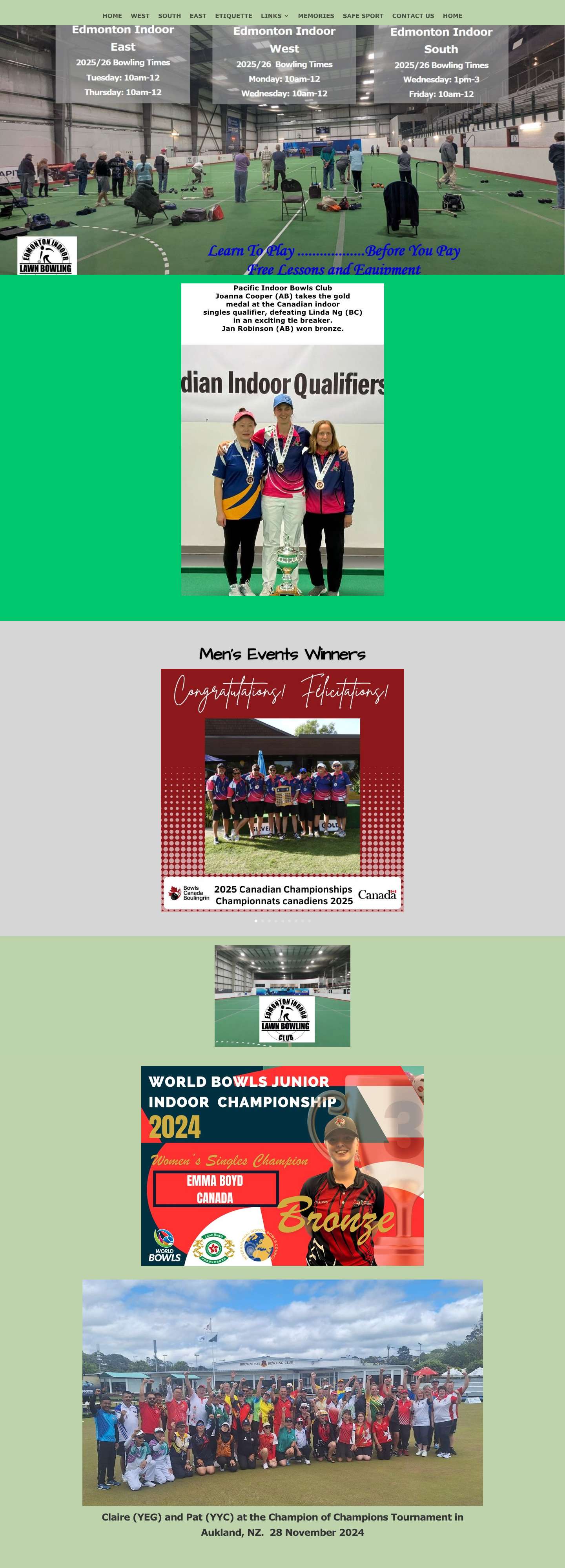 Edmonton Indoor Lawn Bowling Club, Edmonton, Alberta | Edmonton Indoor Lawn Bowling Club - Full Screenshot