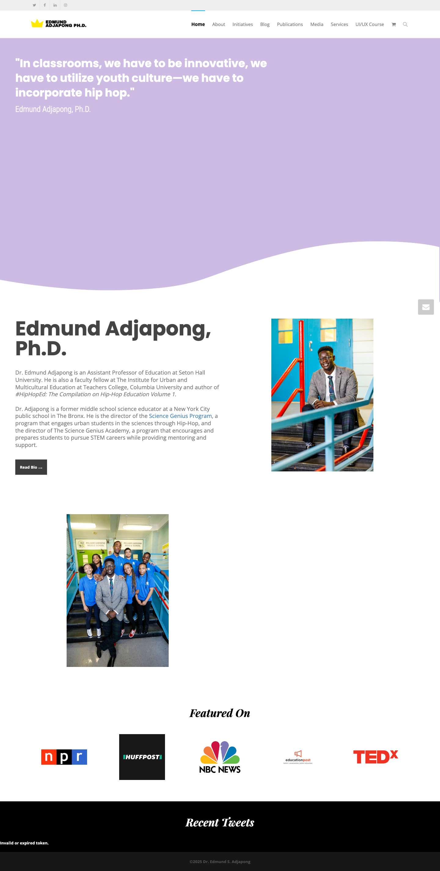 Edmund Adjapong – Science, Hip-Hop & Urban Educator - Full Screenshot