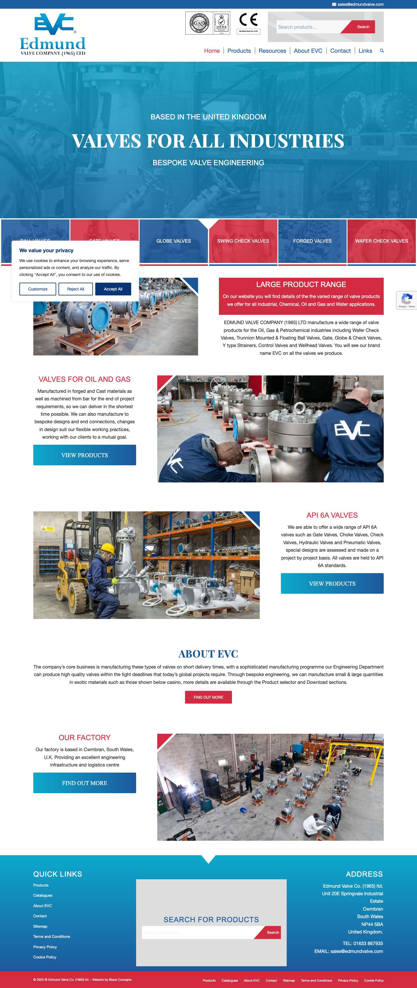 Home - Edmund Valve Company LtdShopping CartClick to open the search input fieldScroll to top - Full Screenshot